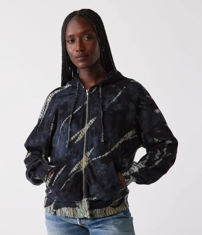 Naomi Double Dye Zip-Up Hoodie made by Michael Stars