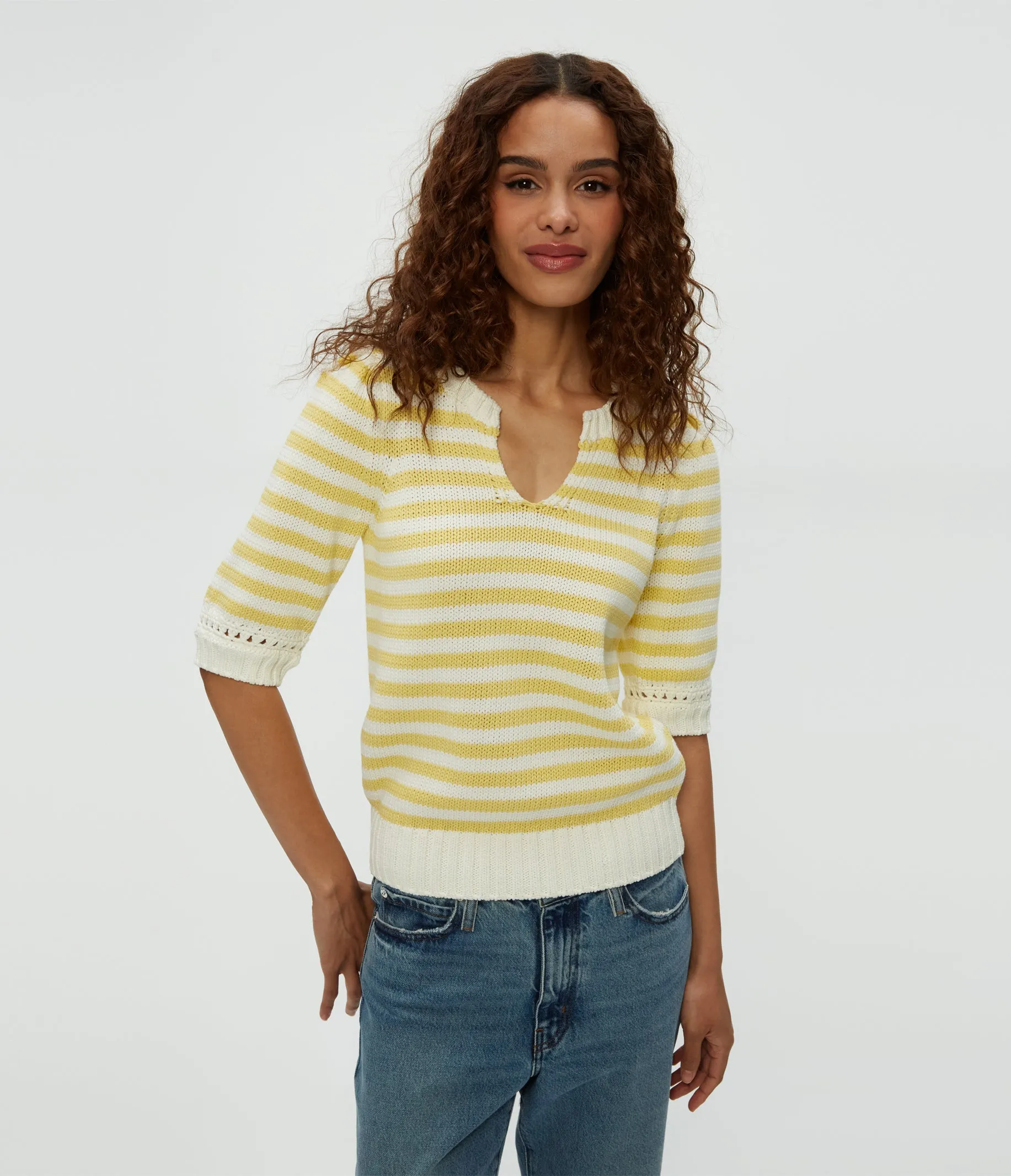 Rosanna Striped Puff Sleeve Sweater sold by Michael Stars product image thumbnail 5