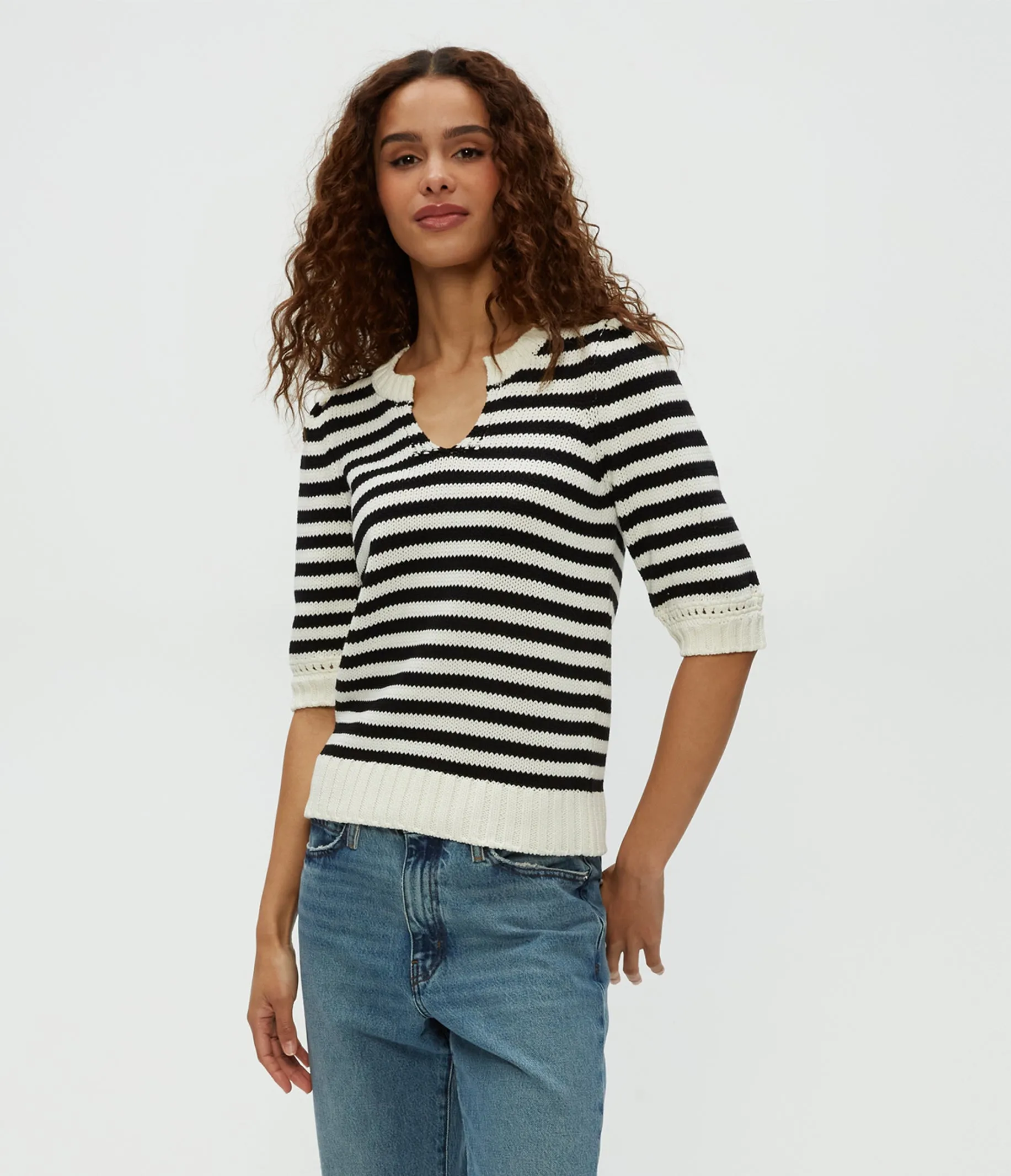 Rosanna Striped Puff Sleeve Sweater sold by Michael Stars product image thumbnail 3