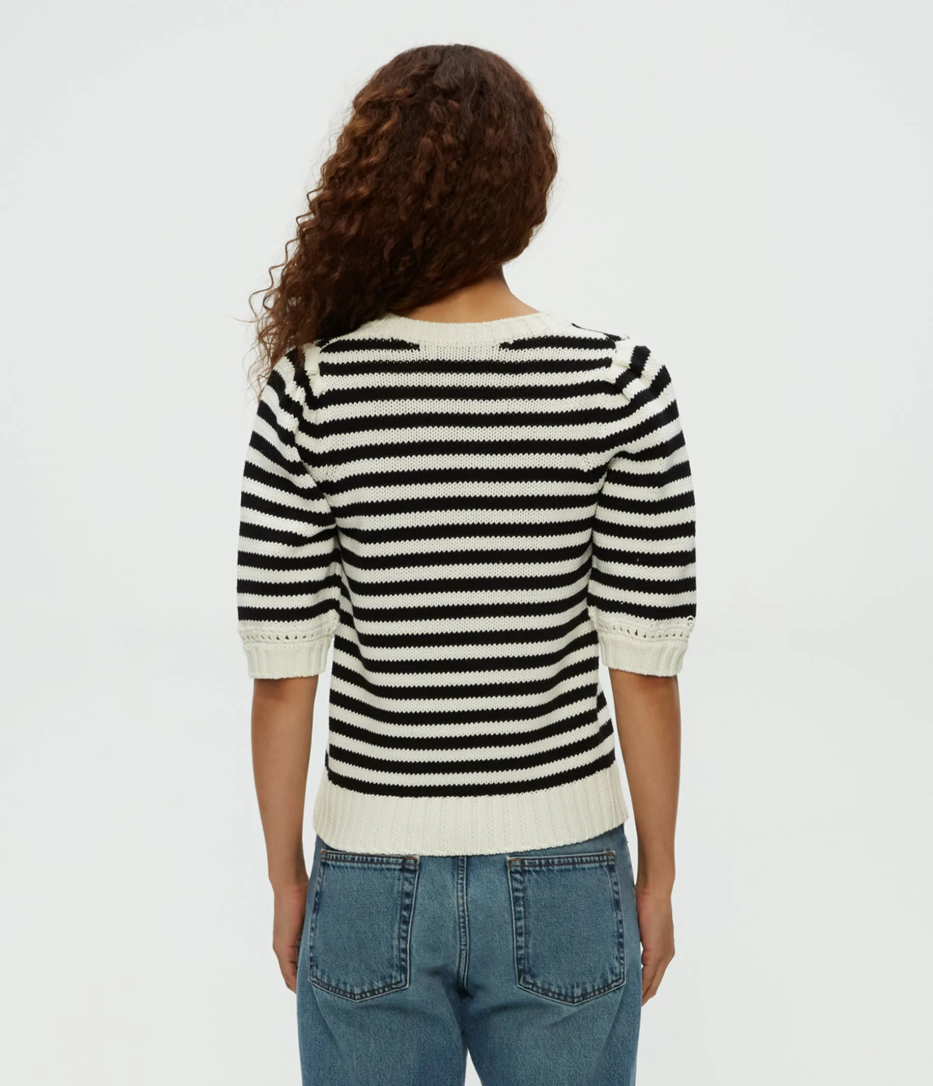 Rosanna Striped Puff Sleeve Sweater sold by Michael Stars product image thumbnail 4