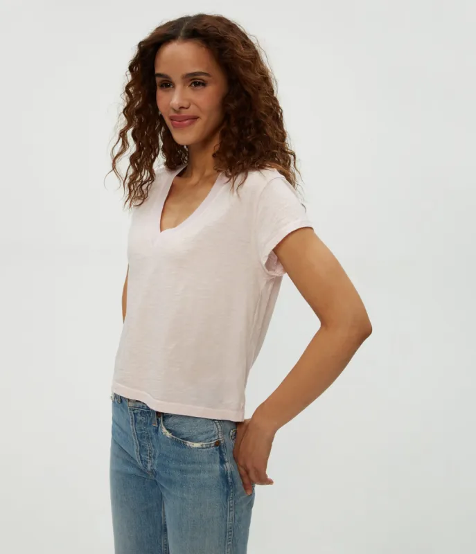 Harlan Cropped V-Neck Tee sold by Michael Stars