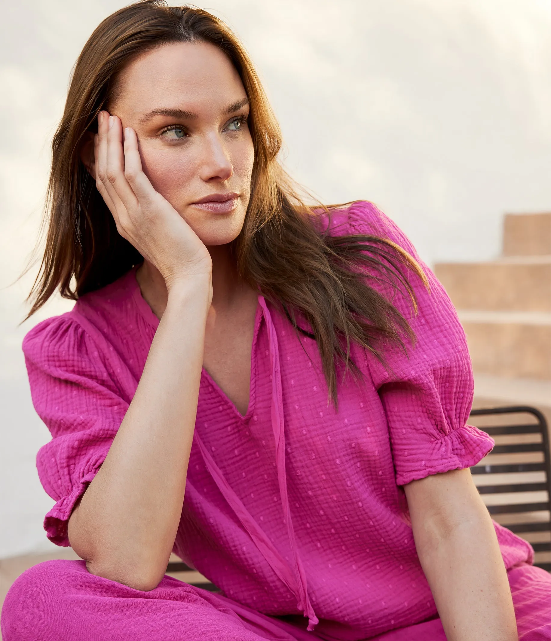 Genevieve Puff Sleeve Top sold by Michael Stars product image thumbnail 2