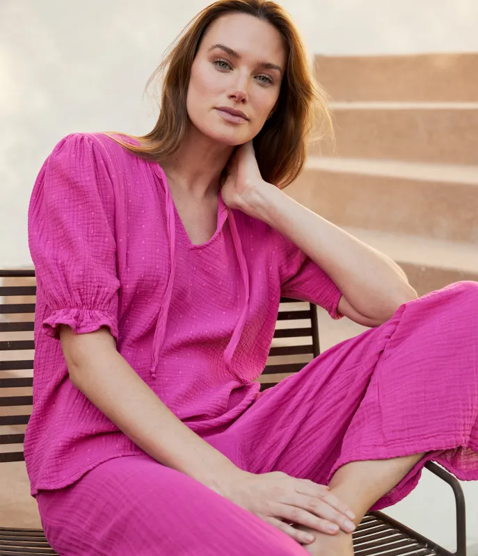 Genevieve Puff Sleeve Top sold by Michael Stars