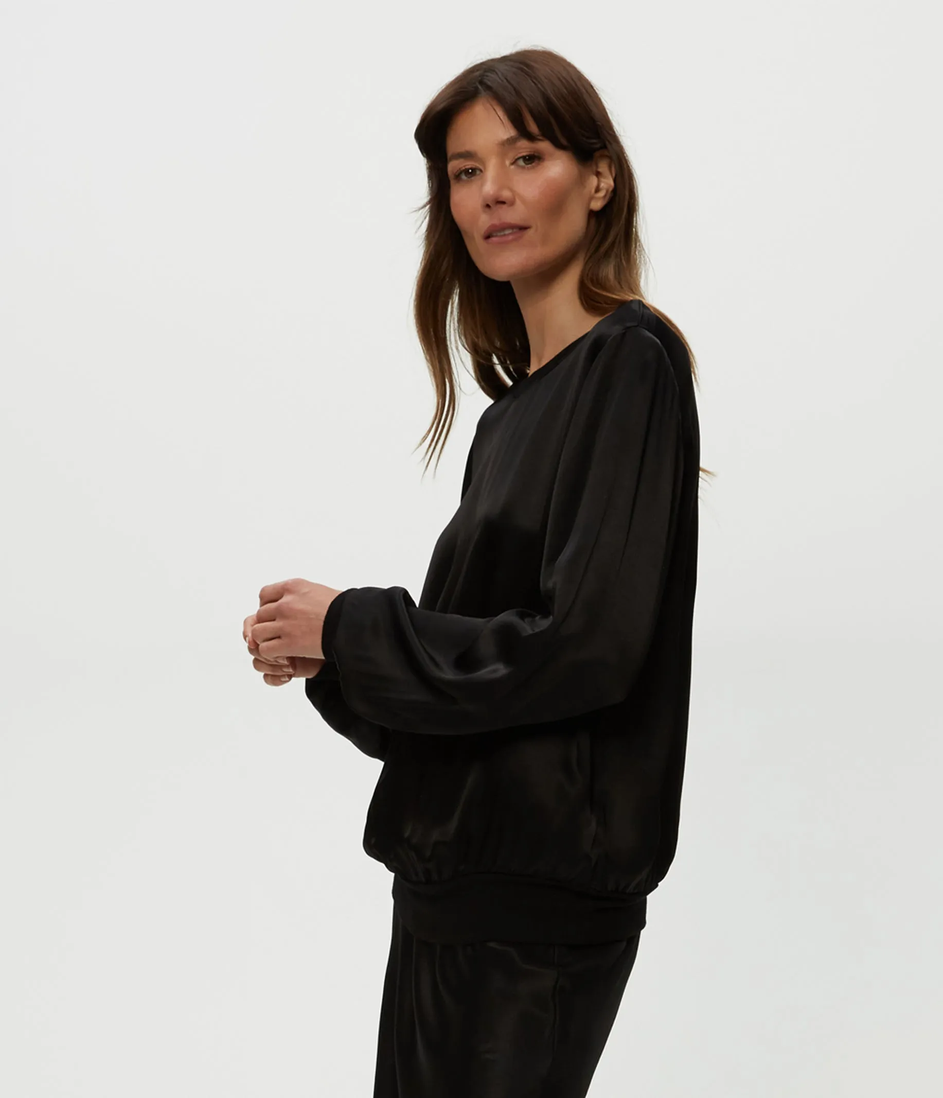 Ariel Satin Sweatshirt sold by Michael Stars product image thumbnail 4