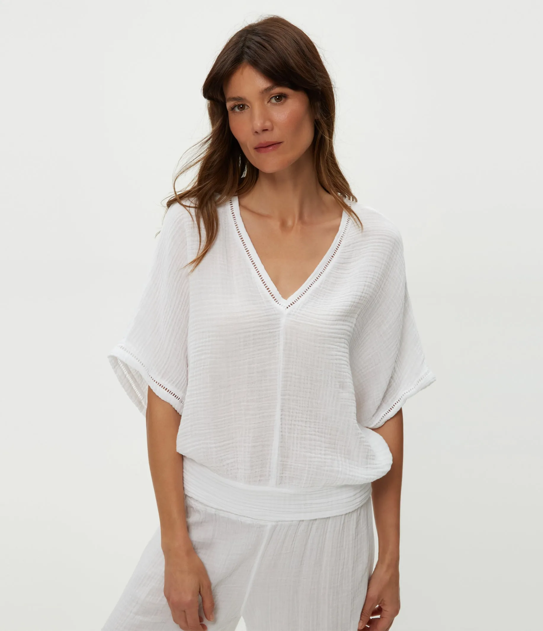 Imani Cropped Dolman Sleeve Top sold by Michael Stars product image thumbnail 2