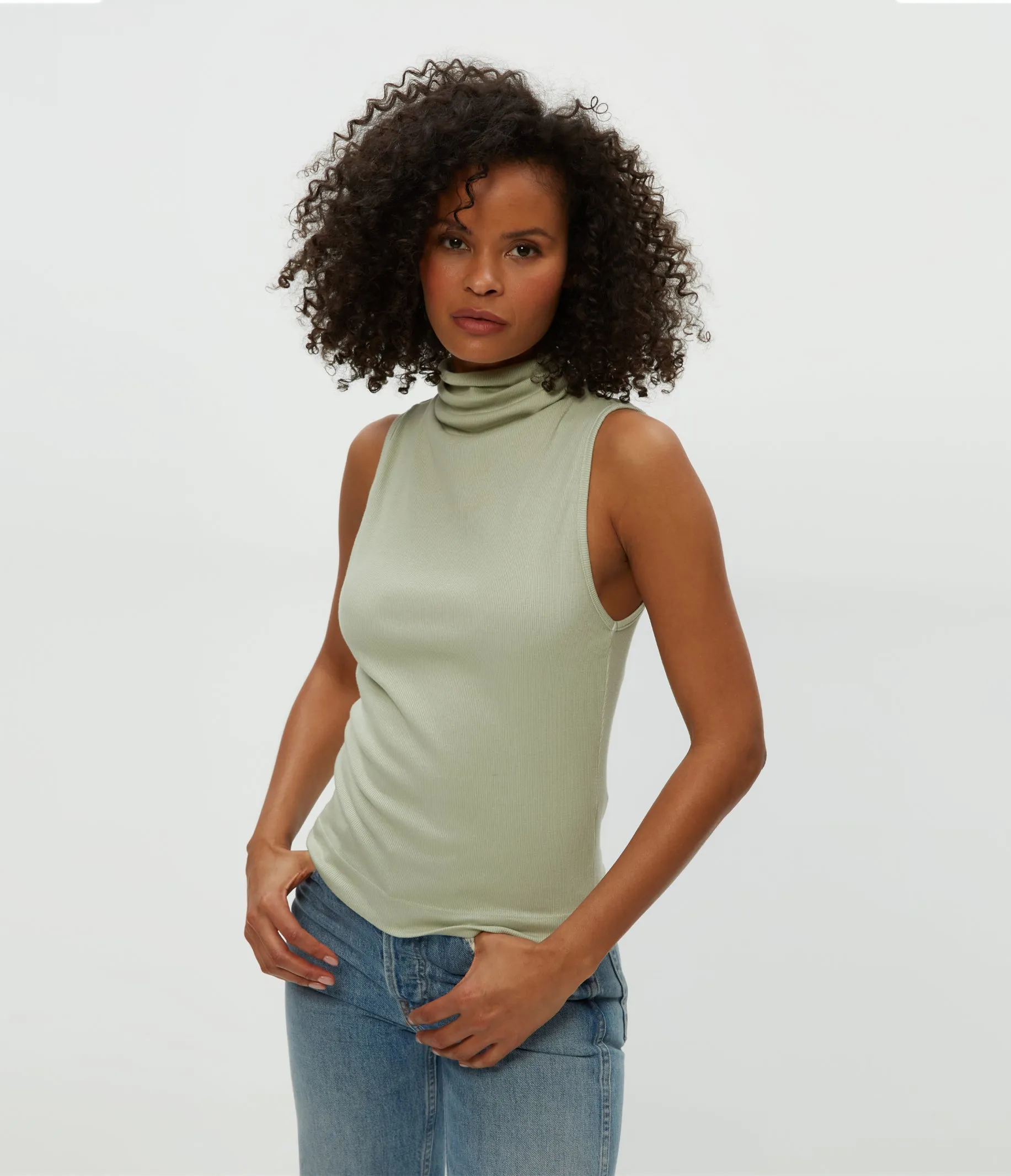 Chiara Drape Neck Tank sold by Michael Stars product image thumbnail 5