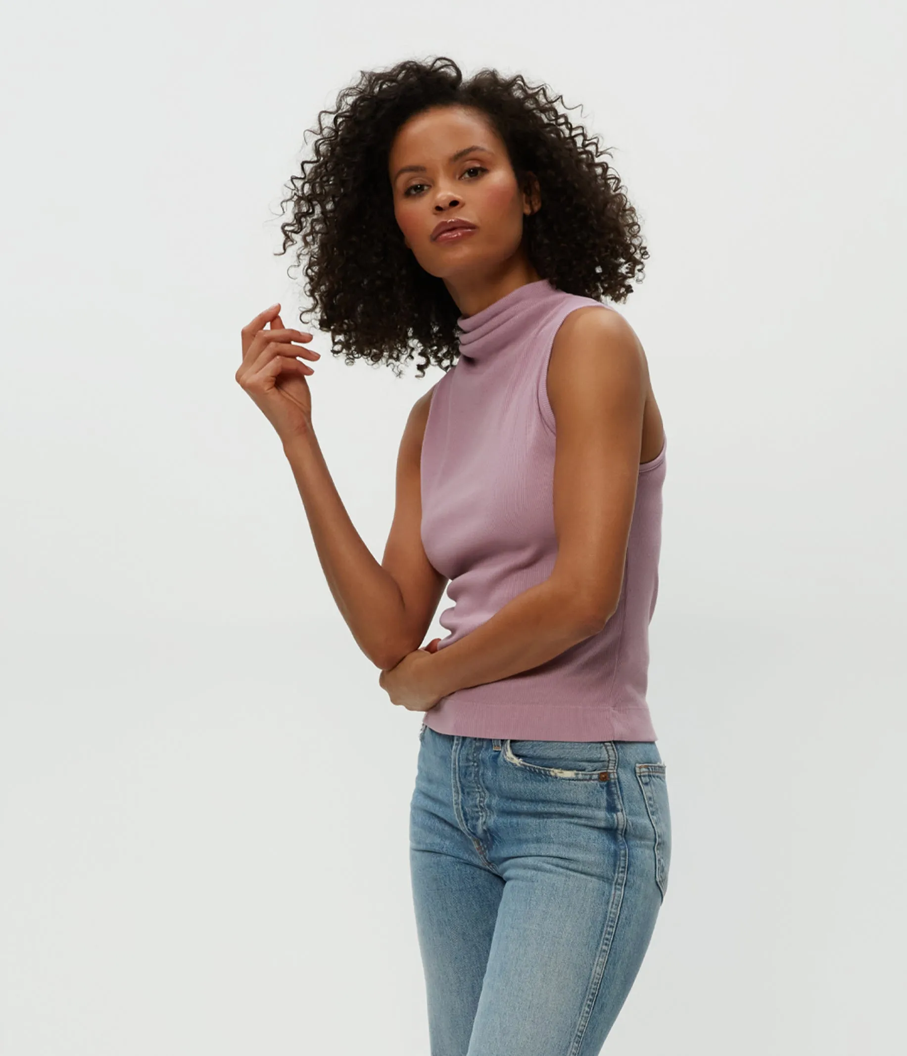 Chiara Drape Neck Tank sold by Michael Stars product image thumbnail 4