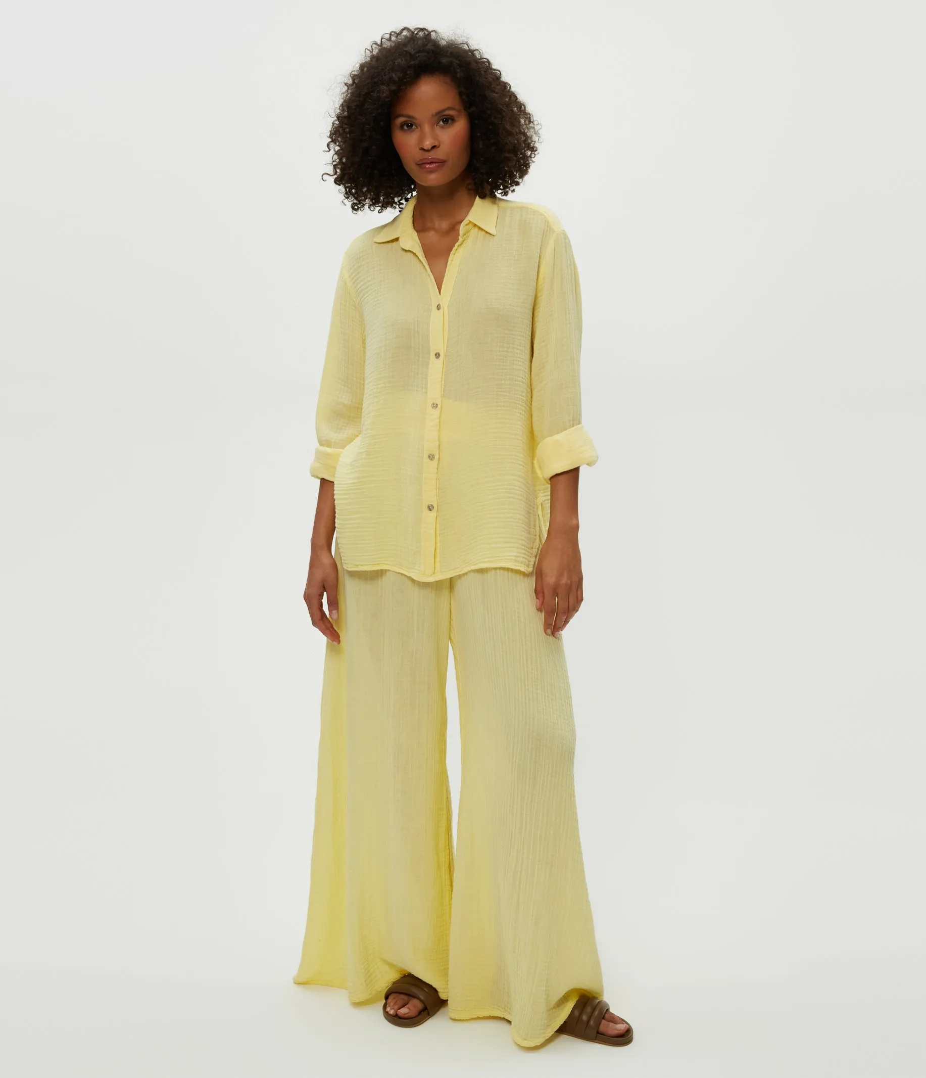 Petite Leo Gauze Button Down Shirt sold by Michael Stars product image thumbnail 2