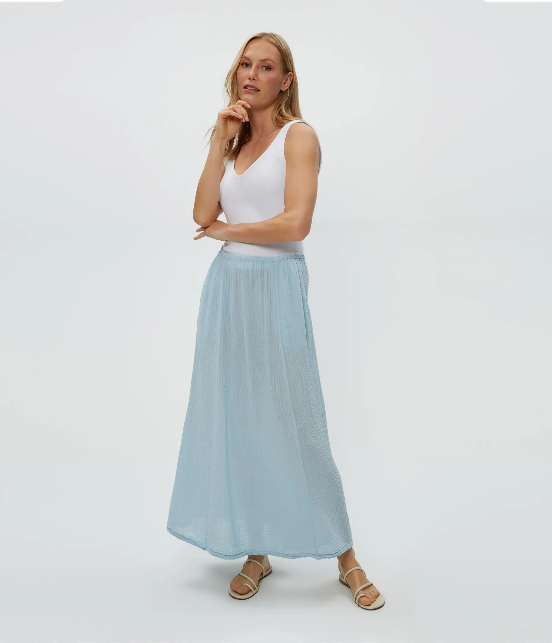 Phoebe Gauze Maxi Skirt sold by Michael Stars