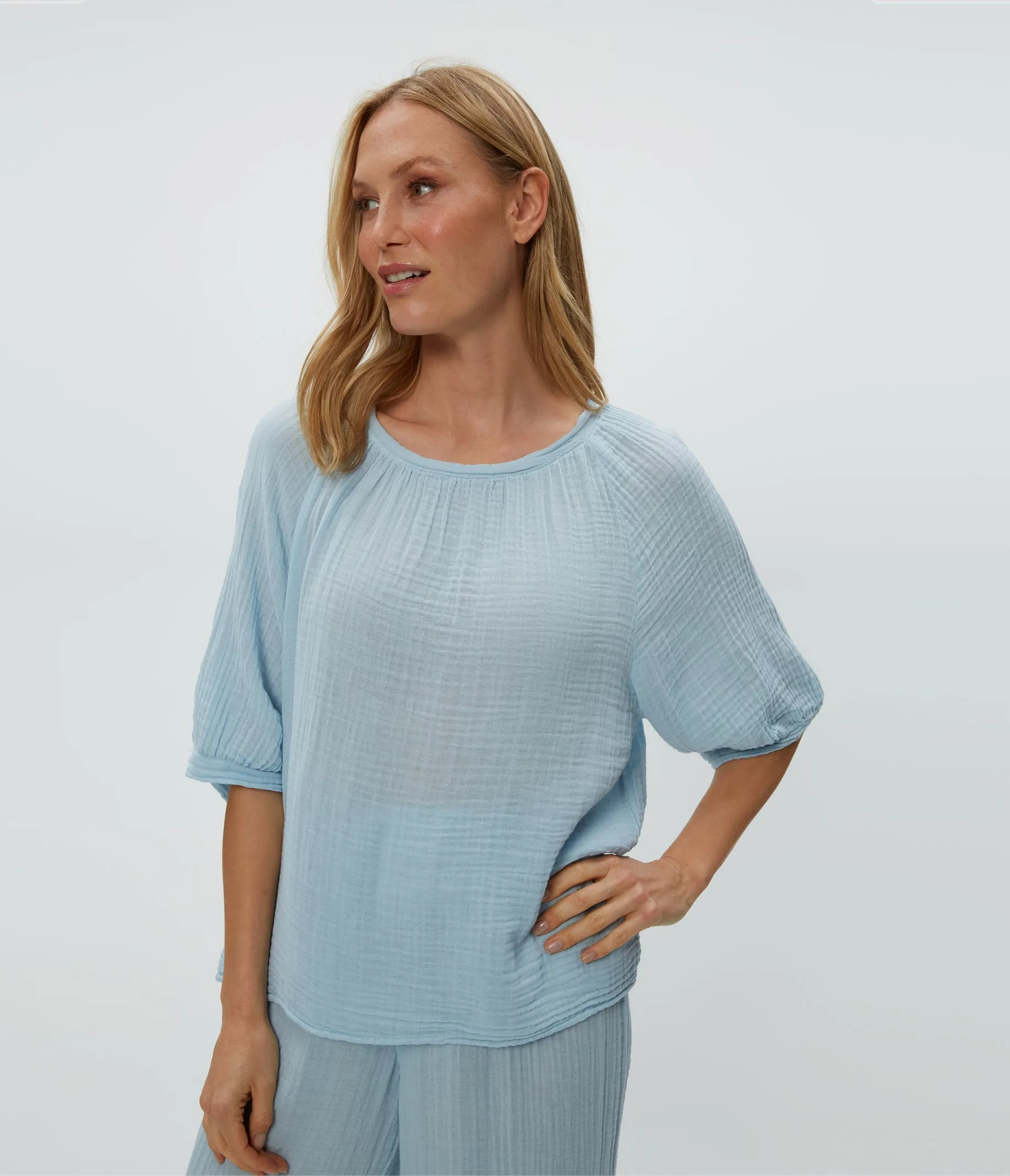 Jane Puff Sleeve Top sold by Michael Stars