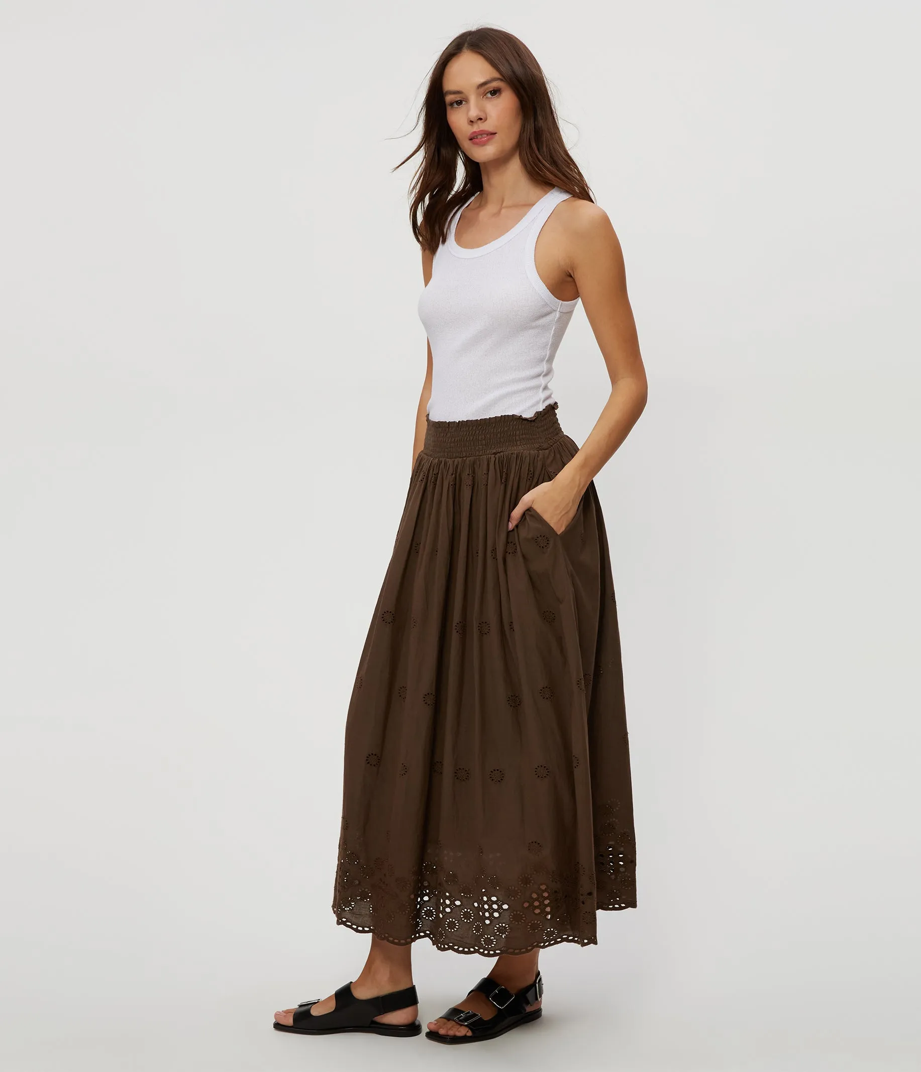 Grace Eyelet Midi Skirt sold by Michael Stars product image thumbnail 3
