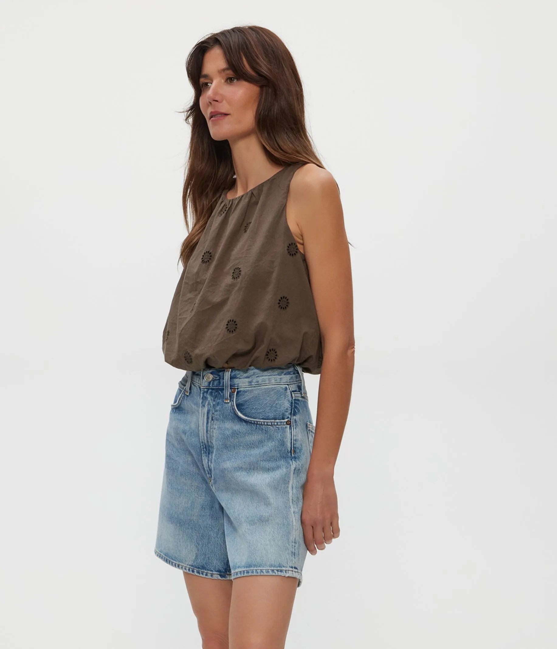 Hazel Eyelet Bubble Top sold by Michael Stars product image thumbnail 4