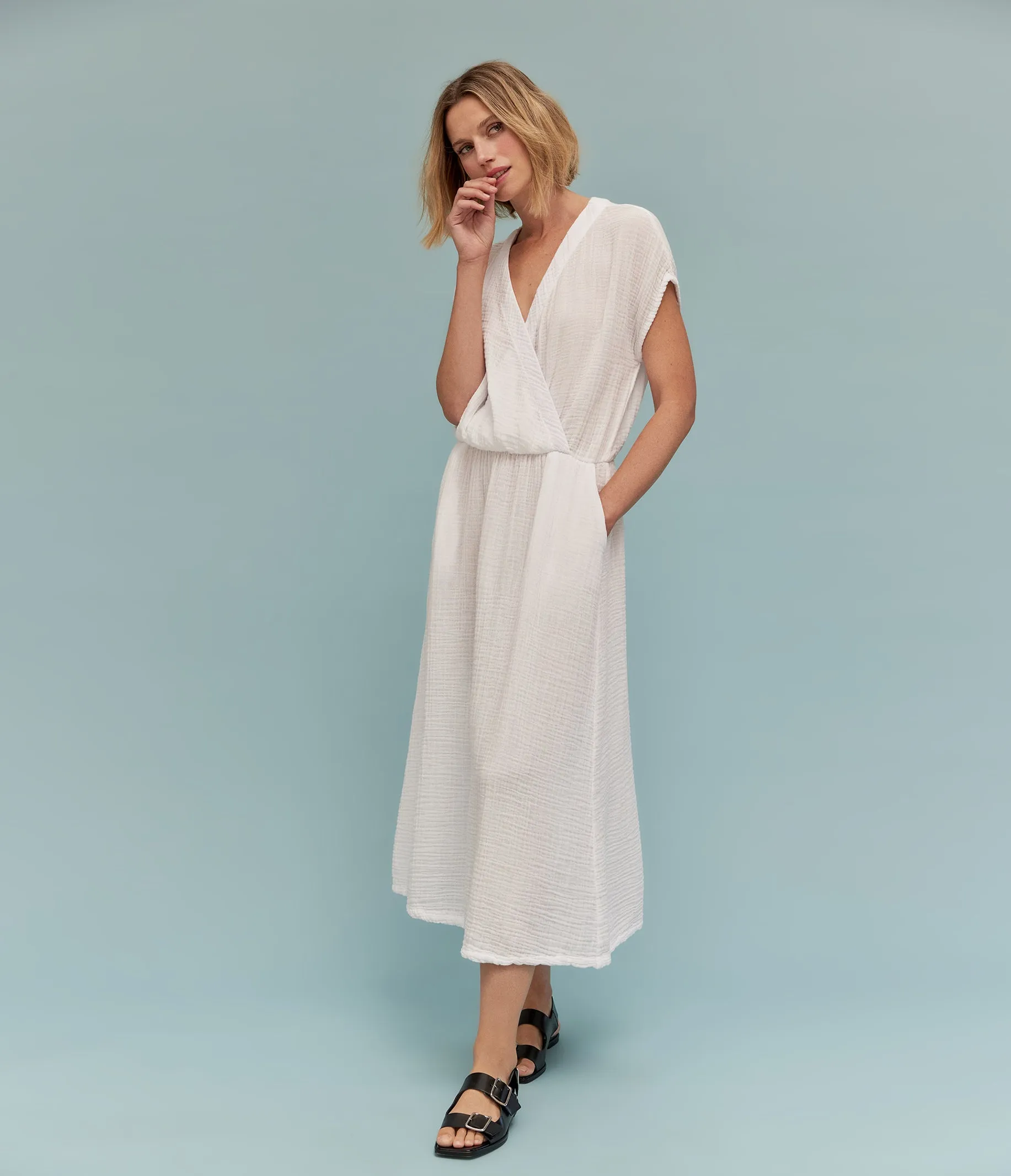 Rylee Gauze Midi Dress sold by Michael Stars