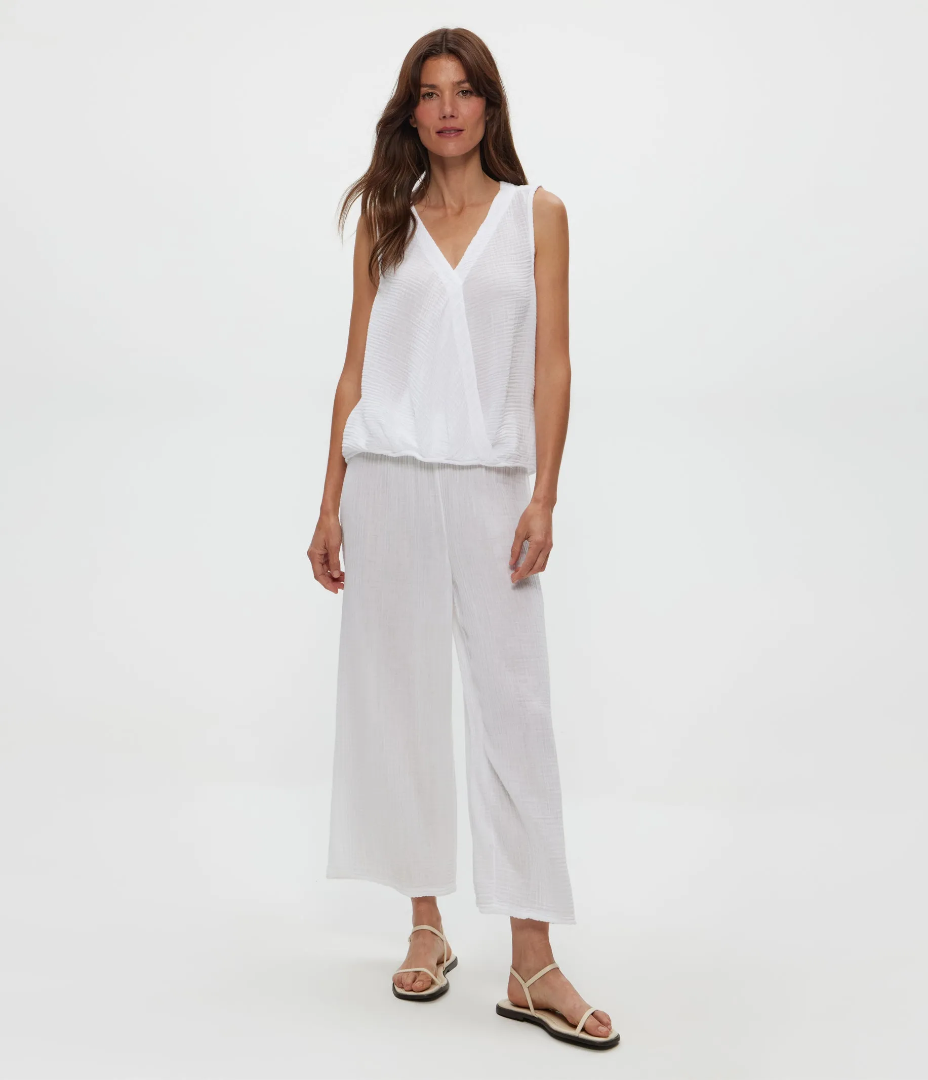 Kate Gauze Surplice Tank sold by Michael Stars product image thumbnail 2