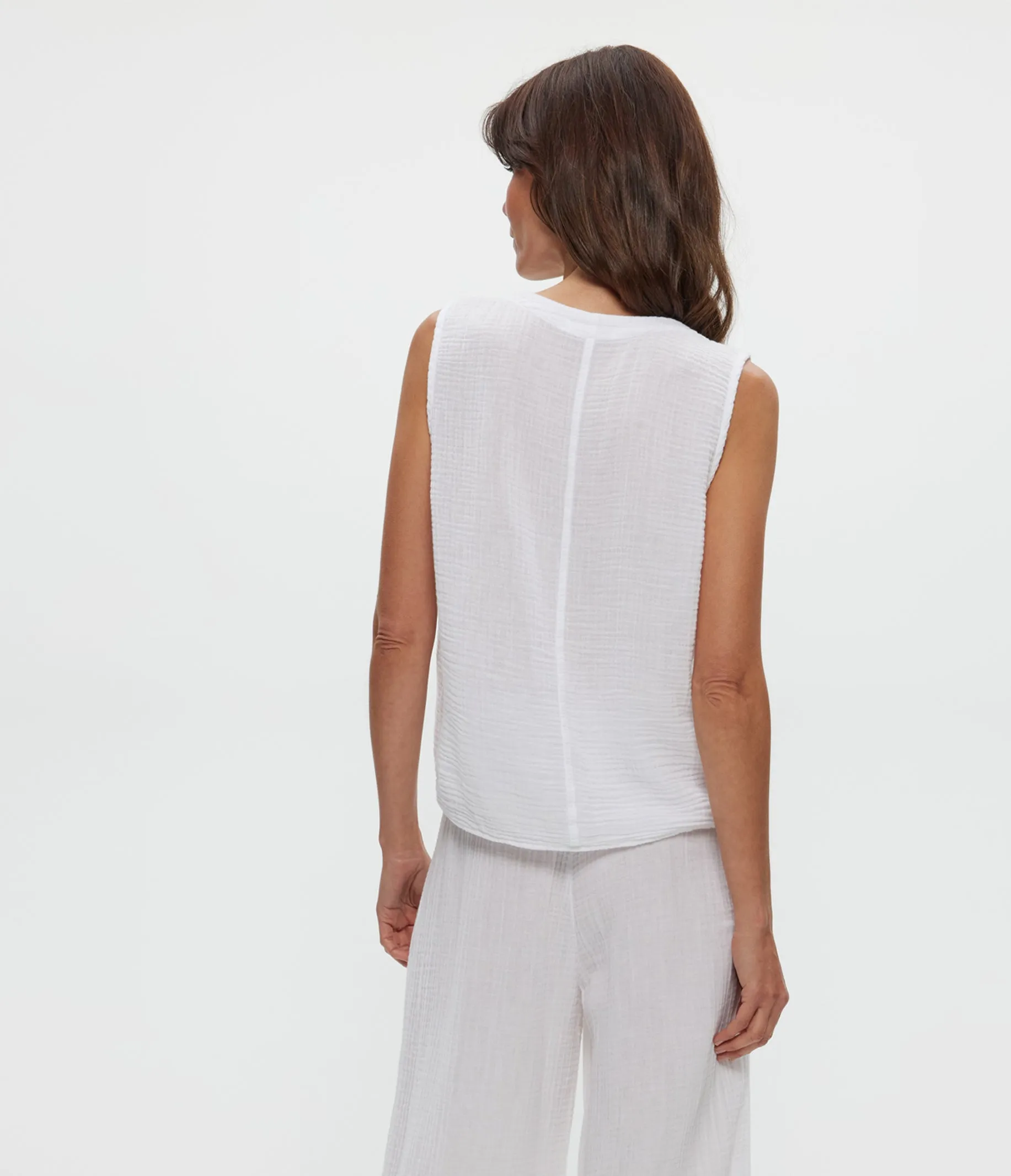 Kate Gauze Surplice Tank sold by Michael Stars product image thumbnail 4