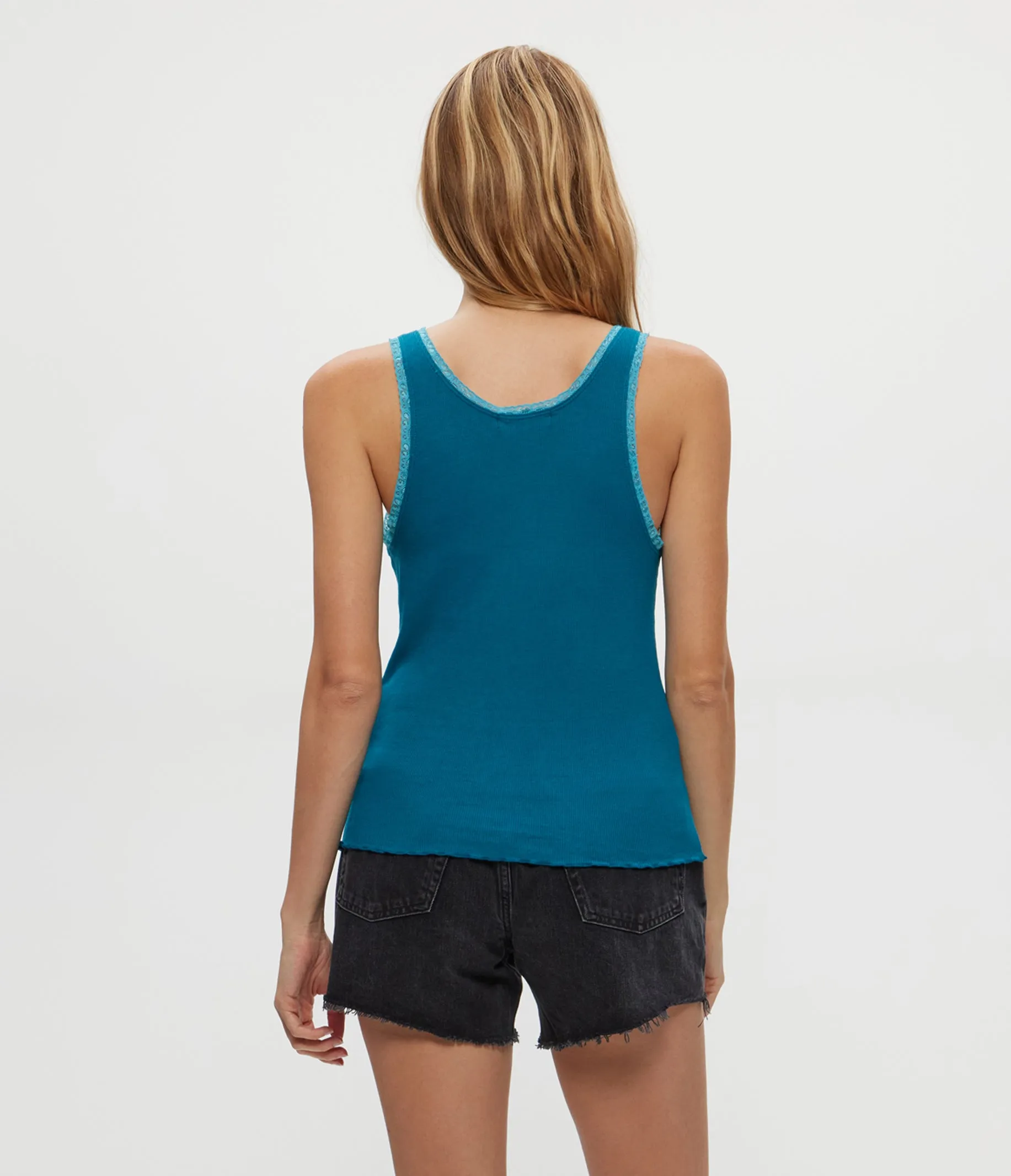 Miley Supima Rib Lace Tank sold by Michael Stars product image thumbnail 5