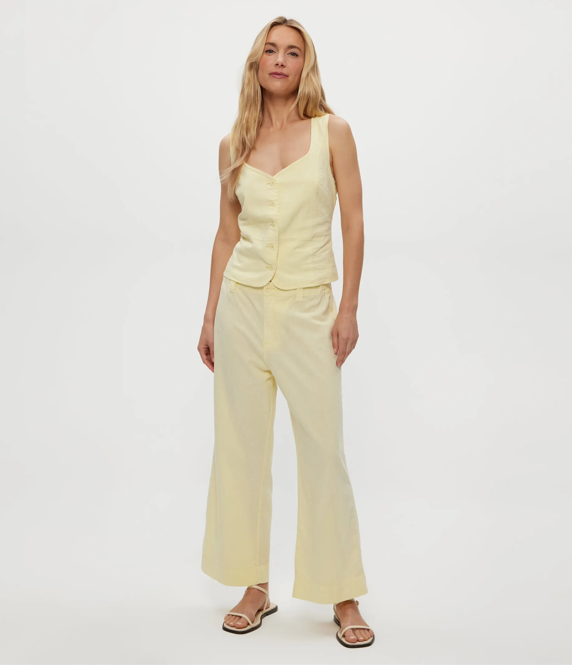 Honey Linen Button Up Vest sold by Michael Stars product image thumbnail 3