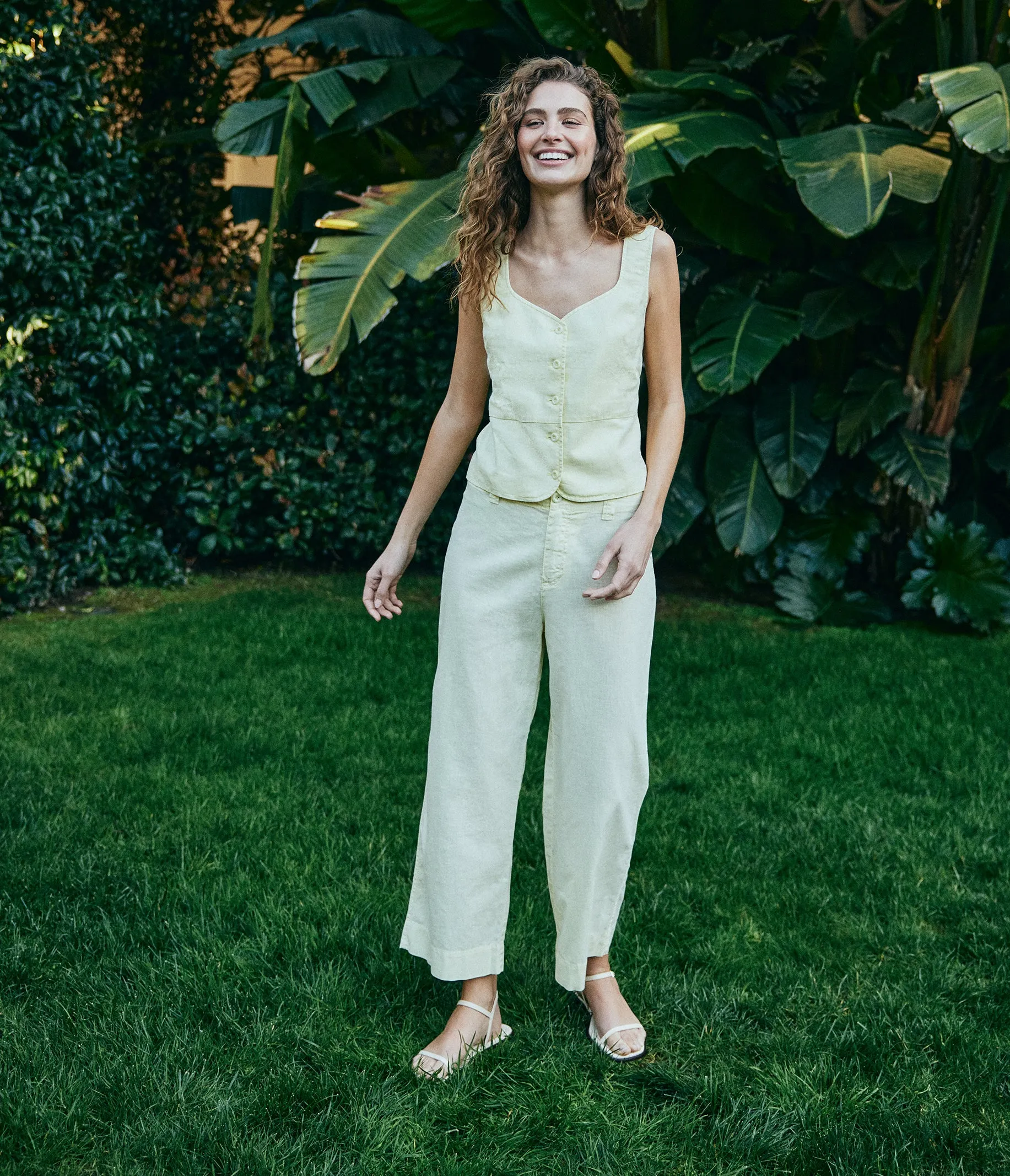 Honey Linen Button Up Vest sold by Michael Stars product image thumbnail 2