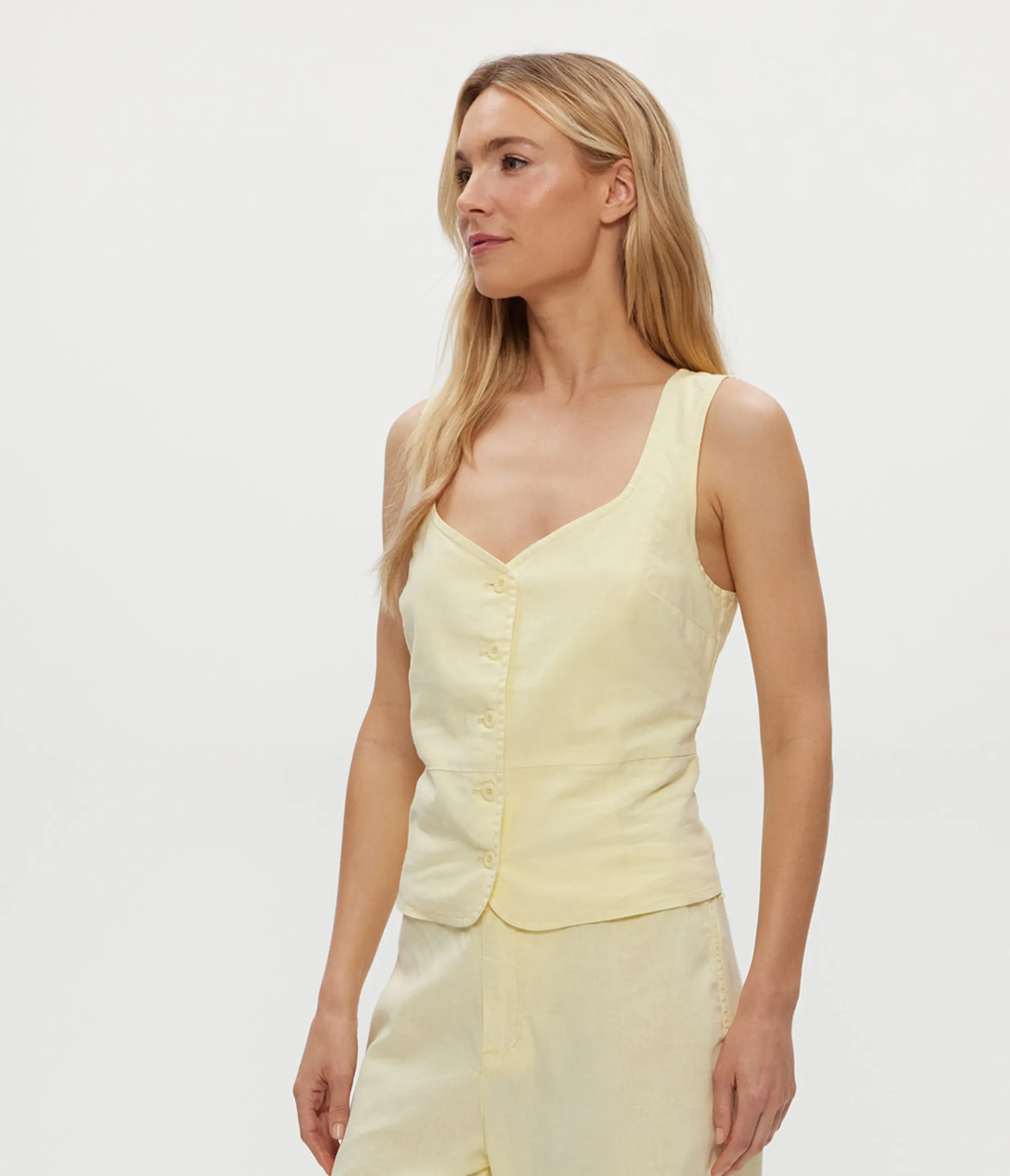 Honey Linen Button Up Vest sold by Michael Stars product image thumbnail 5