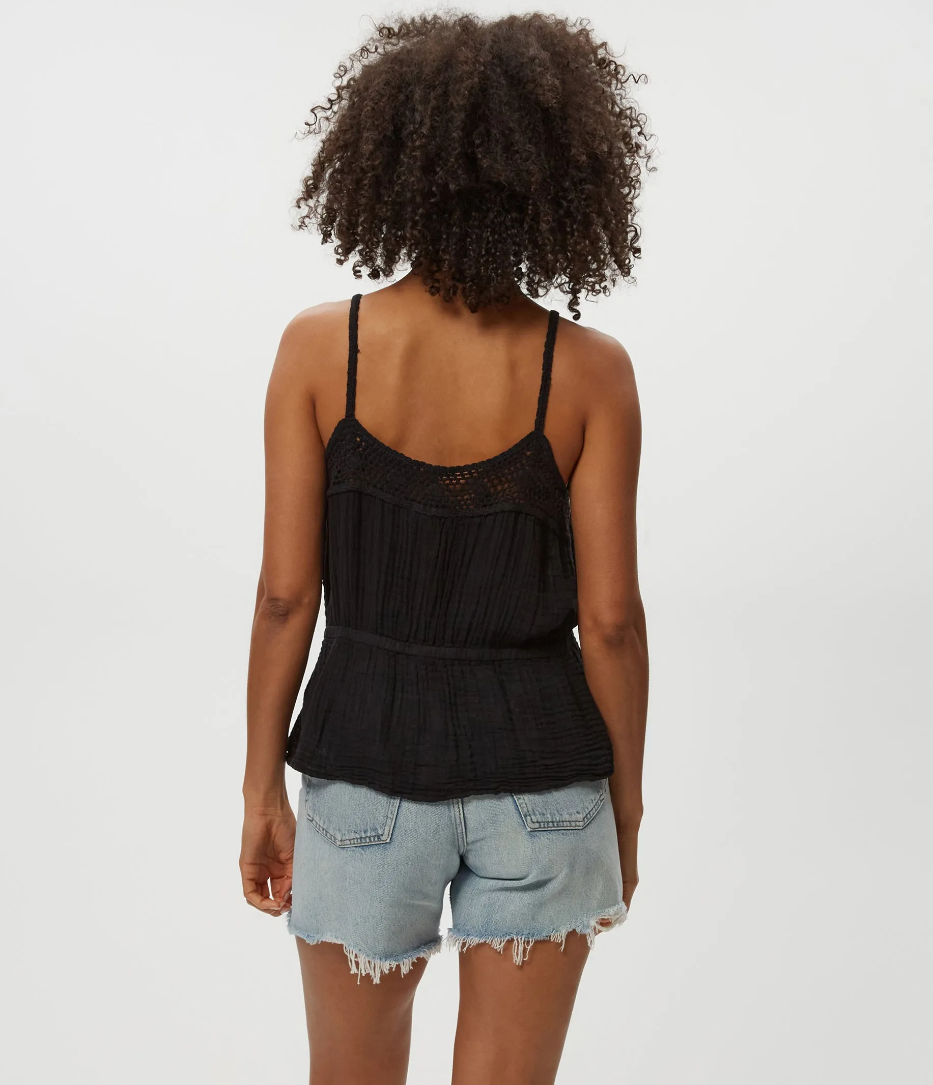 Dahlia Crochet Trim Waist Tie Tank sold by Michael Stars product image thumbnail 4