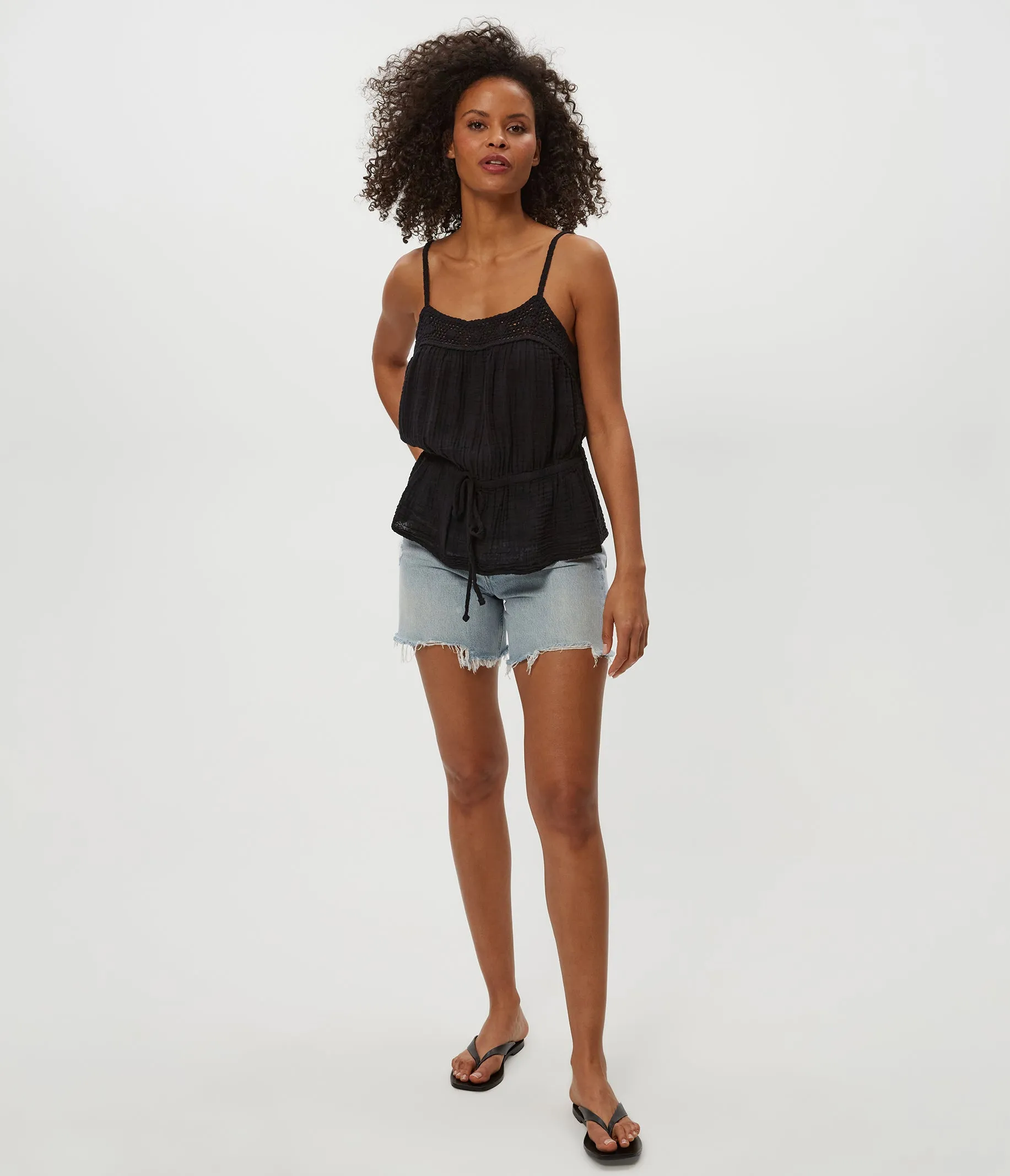 Dahlia Crochet Trim Waist Tie Tank sold by Michael Stars product image thumbnail 2