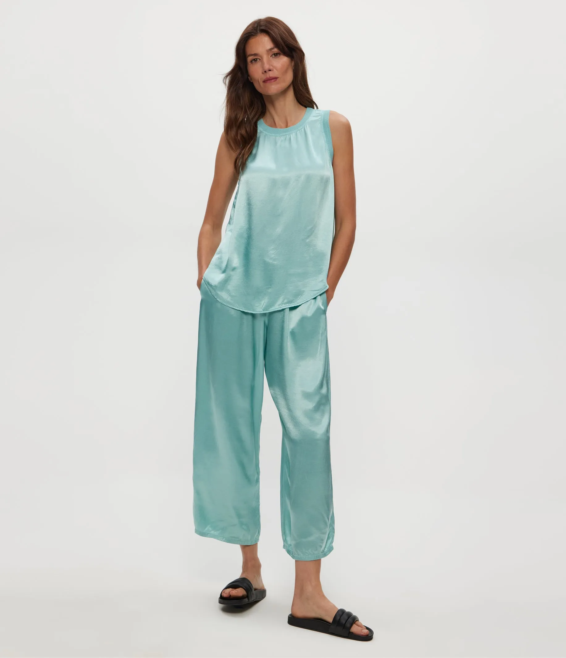 Sacha Satin Cropped Pant sold by Michael Stars product image thumbnail 5