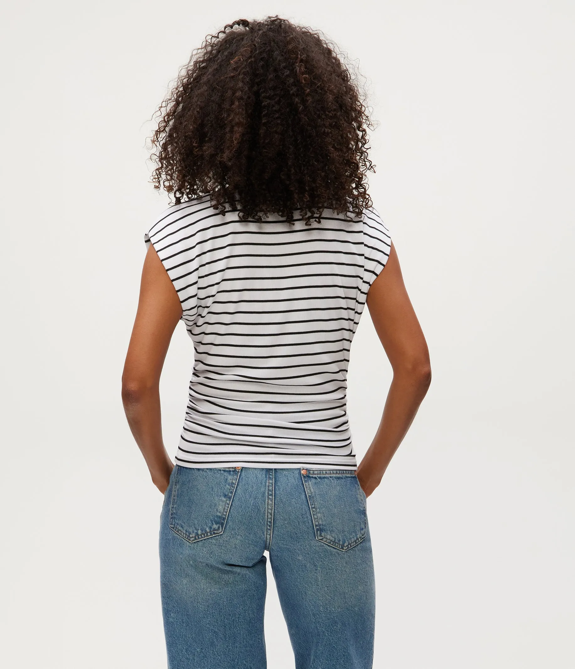 Joni Striped Power Shoulder Tee sold by Michael Stars product image thumbnail 4