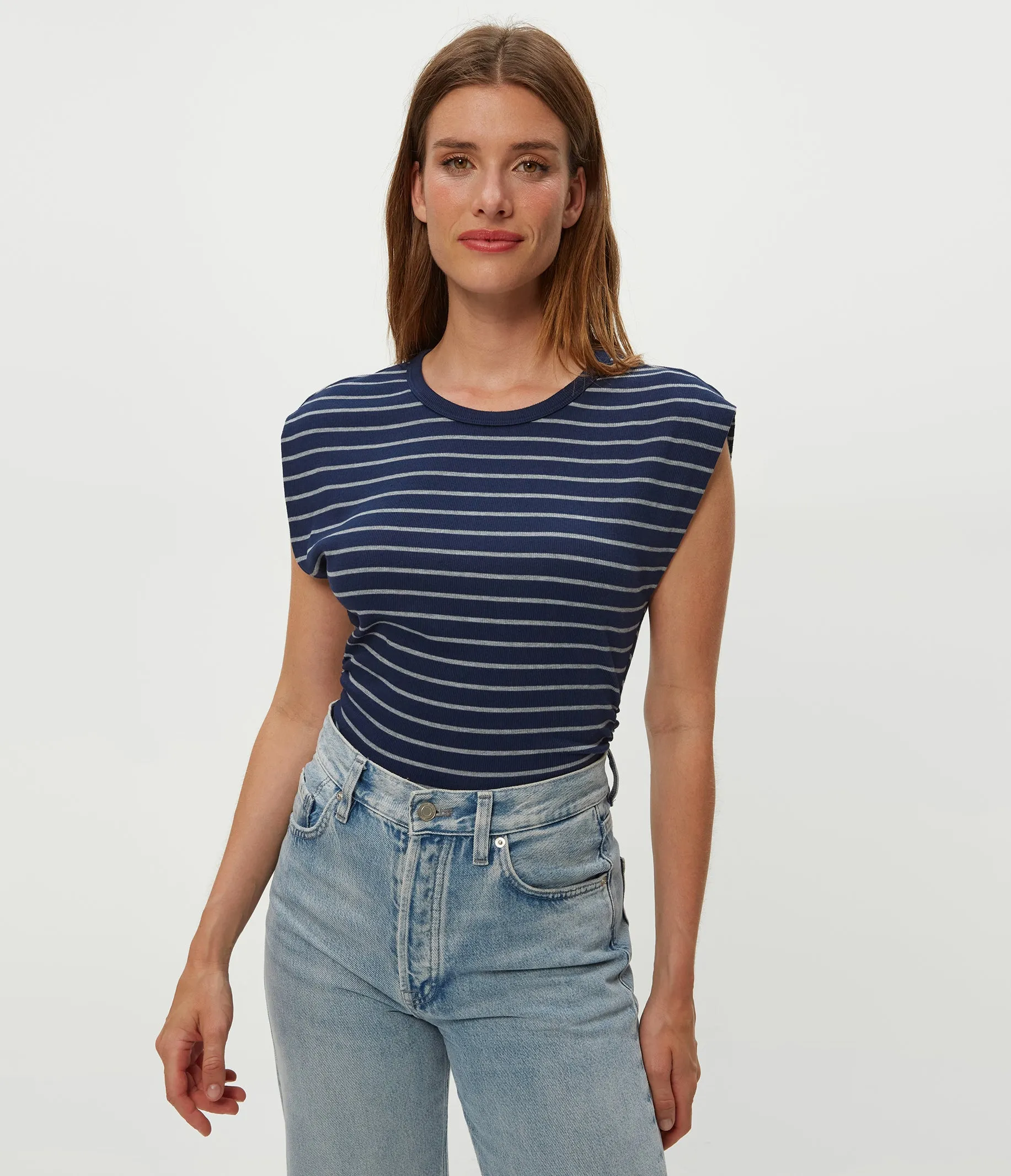 Joni Striped Power Shoulder Tee sold by Michael Stars product image thumbnail 5