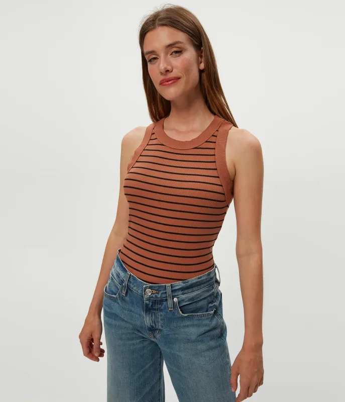 Gina Striped Ribbed Crop Tank sold by Michael Stars