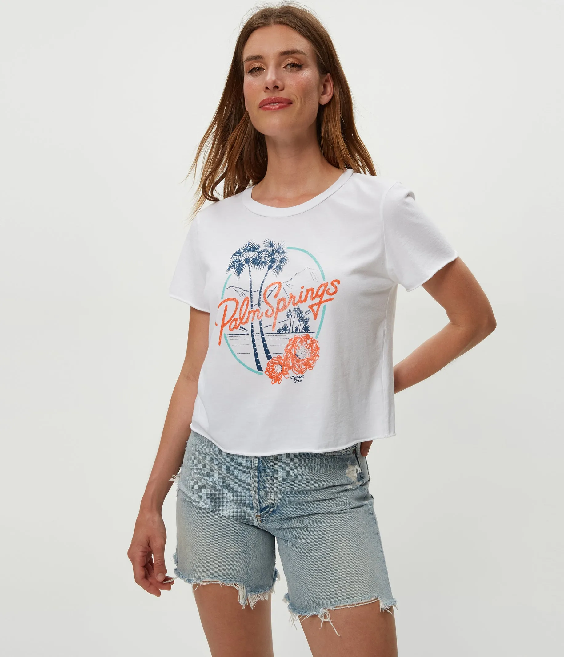 Palm Springs Cropped Tee sold by Michael Stars