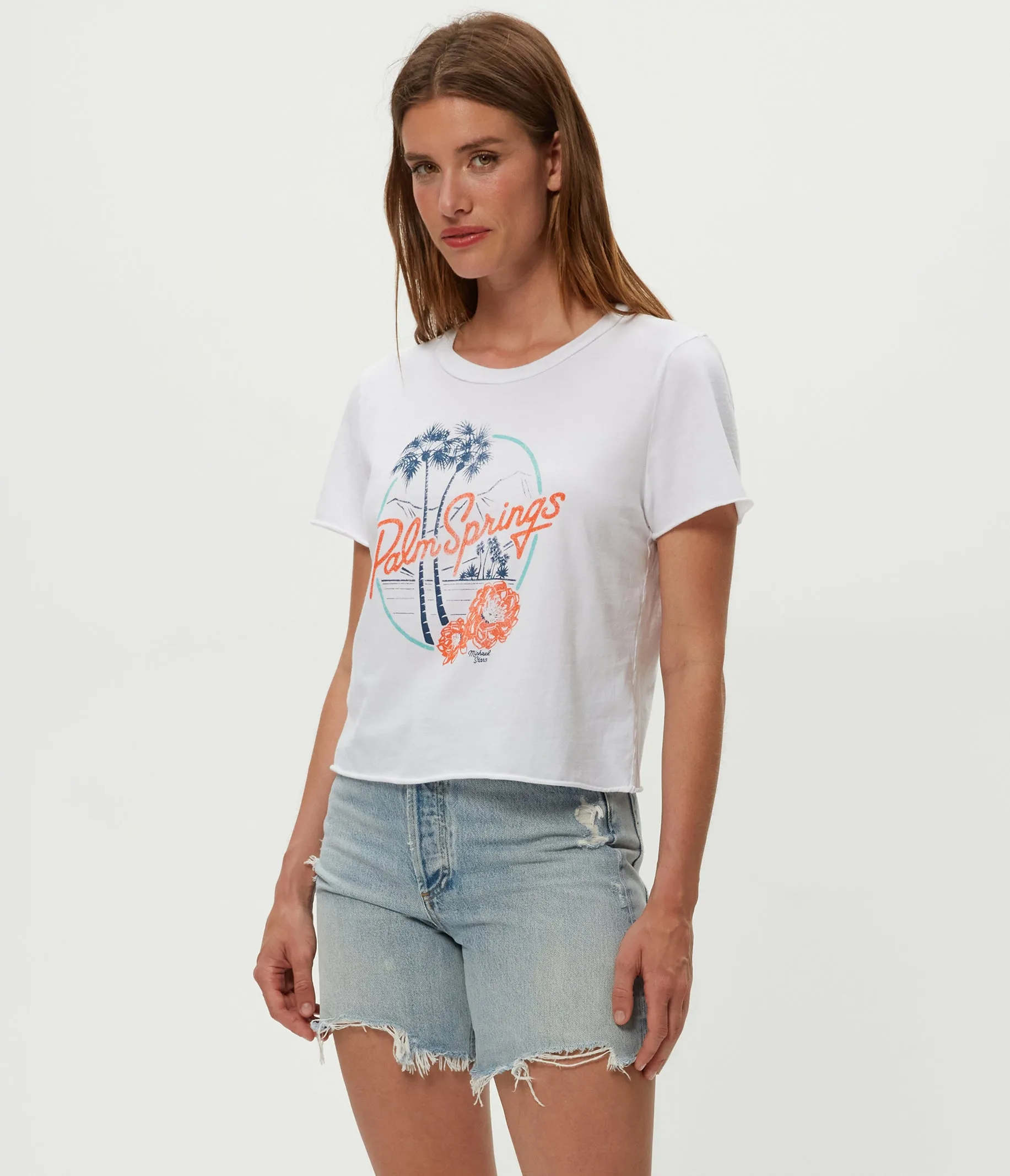 Palm Springs Cropped Tee sold by Michael Stars product image thumbnail 3