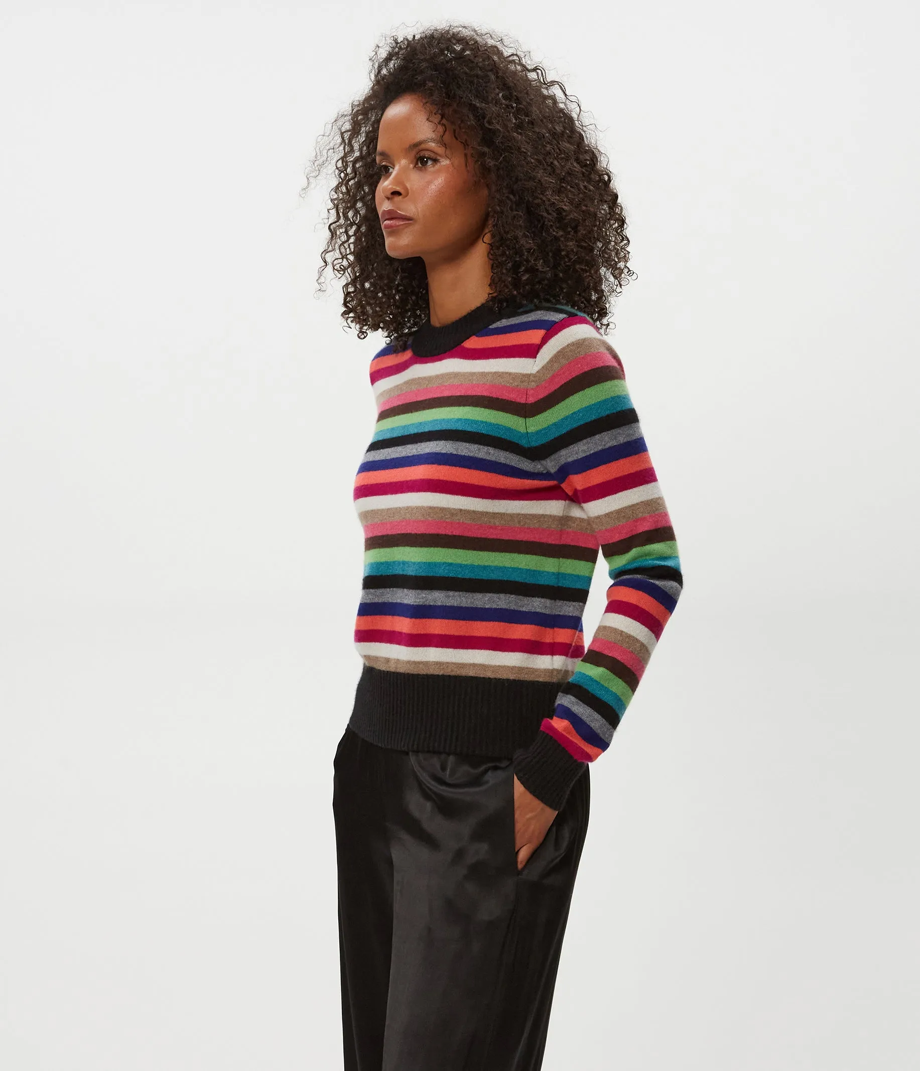 Sophie Striped Crewneck Cashmere Sweater sold by Michael Stars product image thumbnail 4