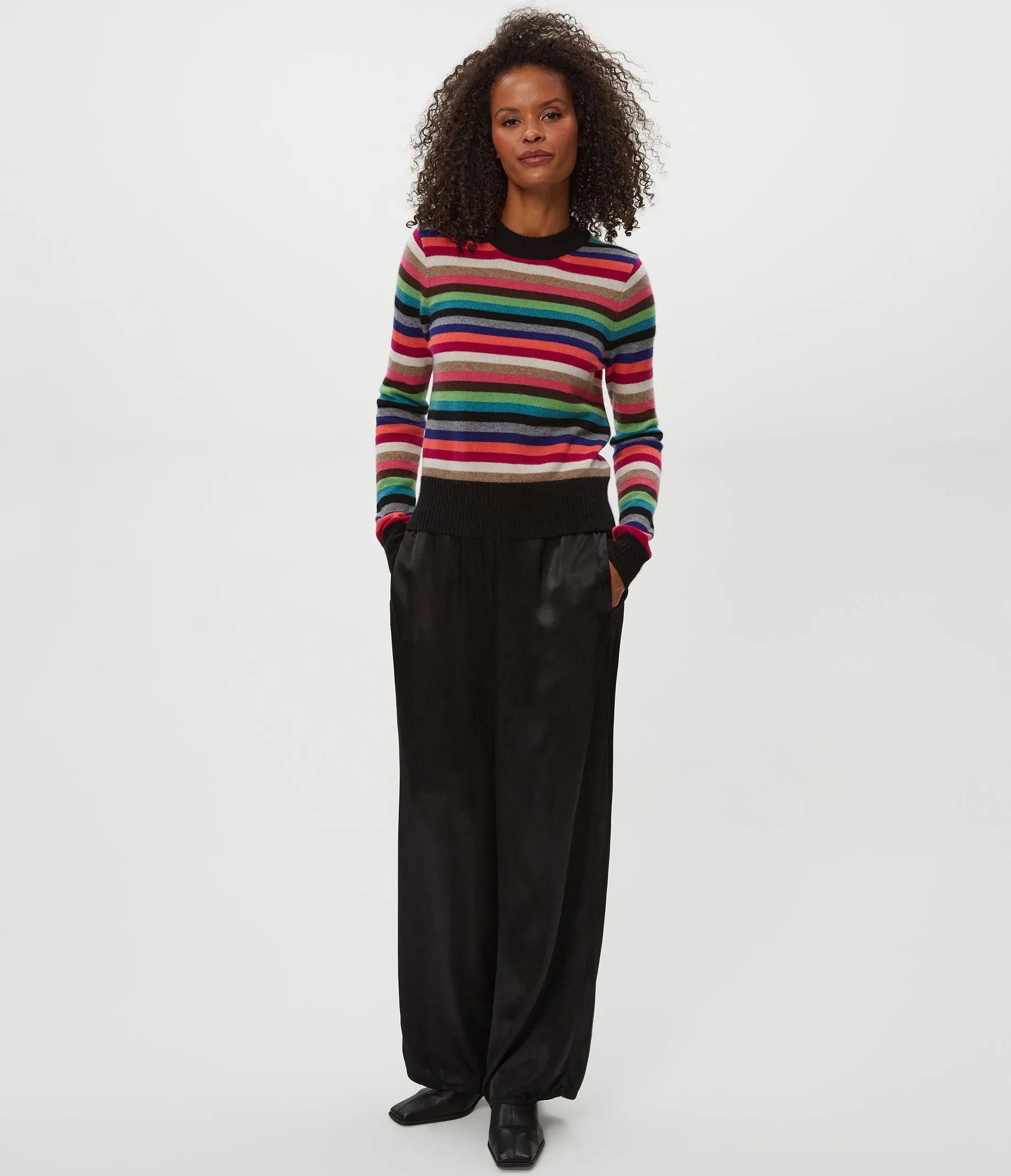 Sophie Striped Crewneck Cashmere Sweater sold by Michael Stars product image thumbnail 3