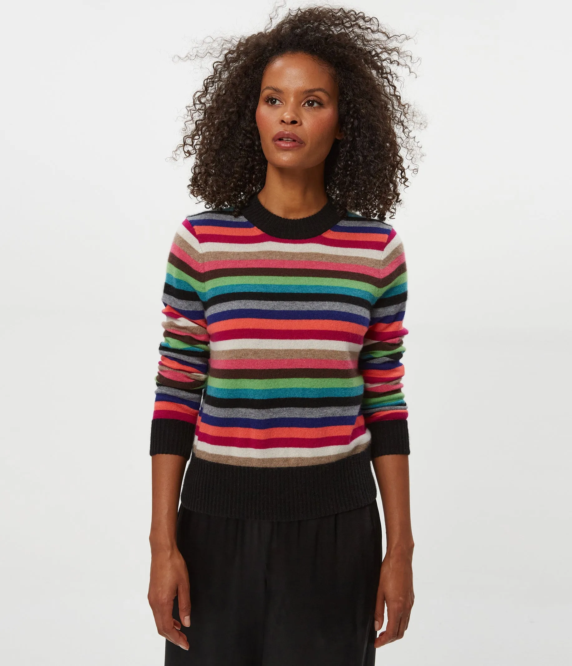 Sophie Striped Crewneck Cashmere Sweater sold by Michael Stars product image thumbnail 2
