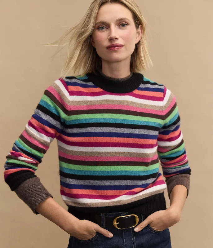 Sophie Striped Crewneck Cashmere Sweater sold by Michael Stars