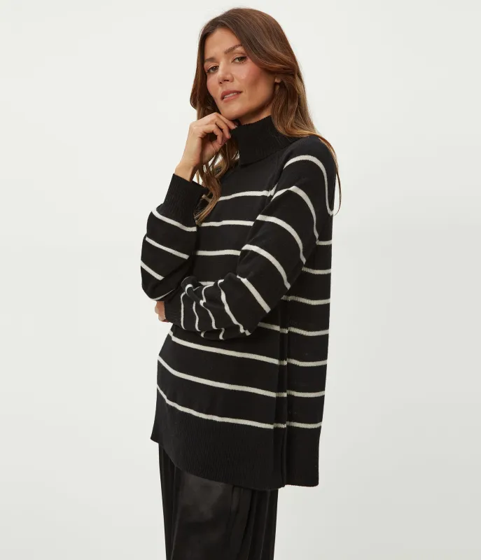 Tegan Striped Cashmere Turtleneck sold by Michael Stars