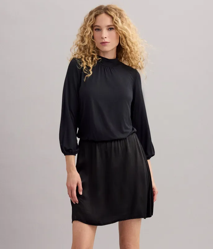 Myla Mixed Fabric Satin Mini Dress sold by Michael Stars