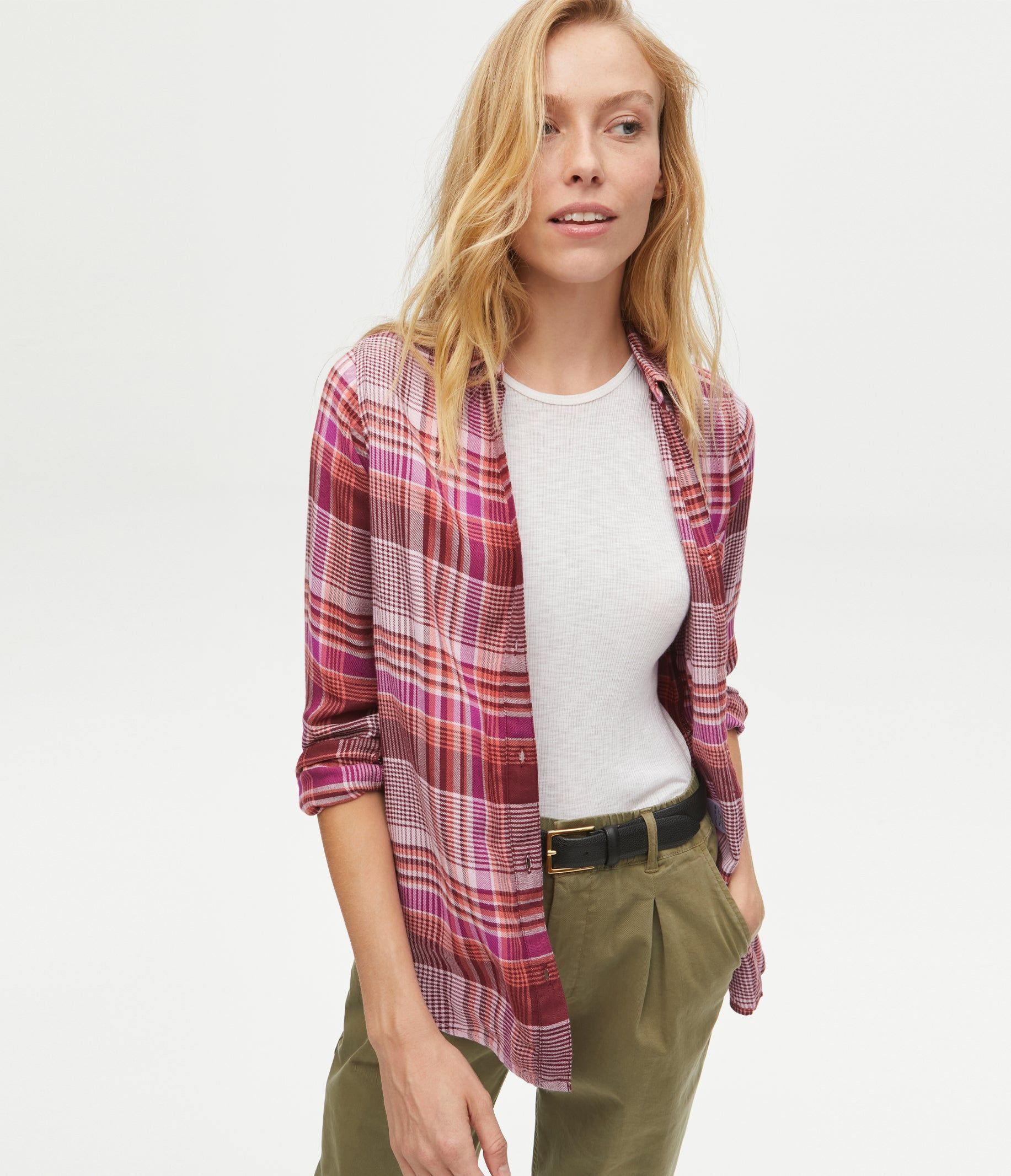 Shea Plaid Button Down Shirt sold by Michael Stars product image thumbnail 4