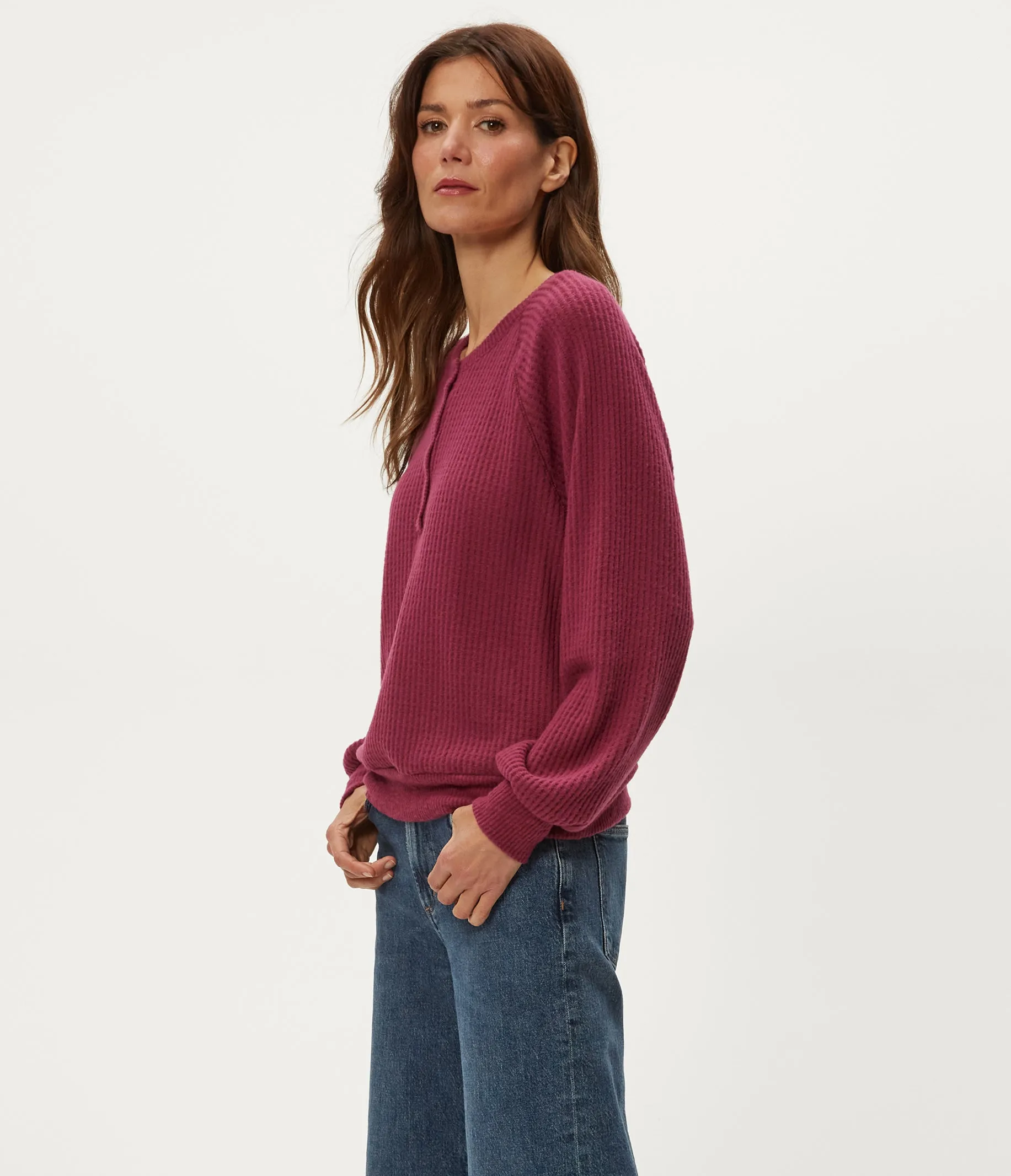 Eira Henley Brushed Waffle Top sold by Michael Stars product image thumbnail 5