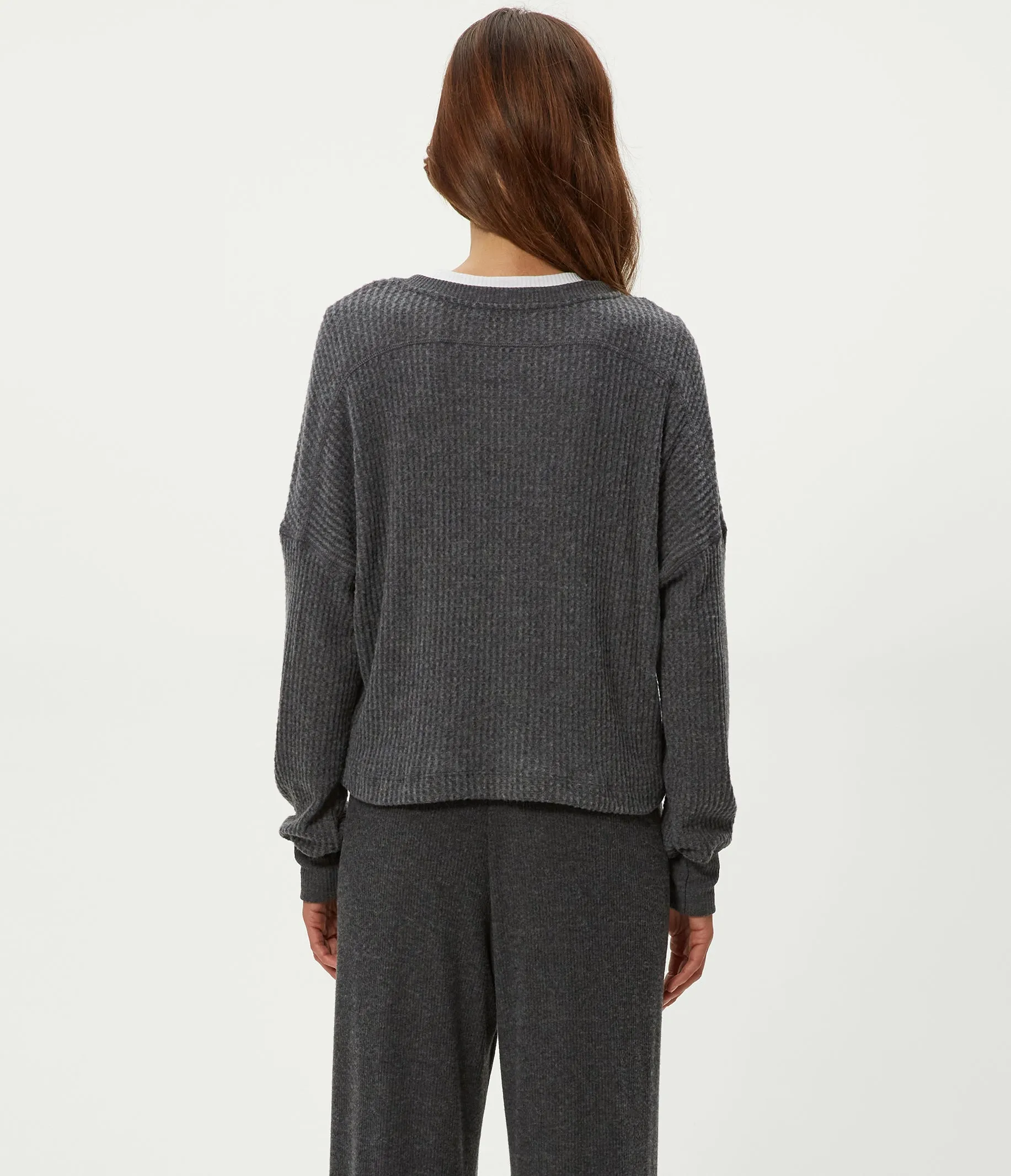 Salma V-Neck Brushed Waffle Top sold by Michael Stars product image thumbnail 5