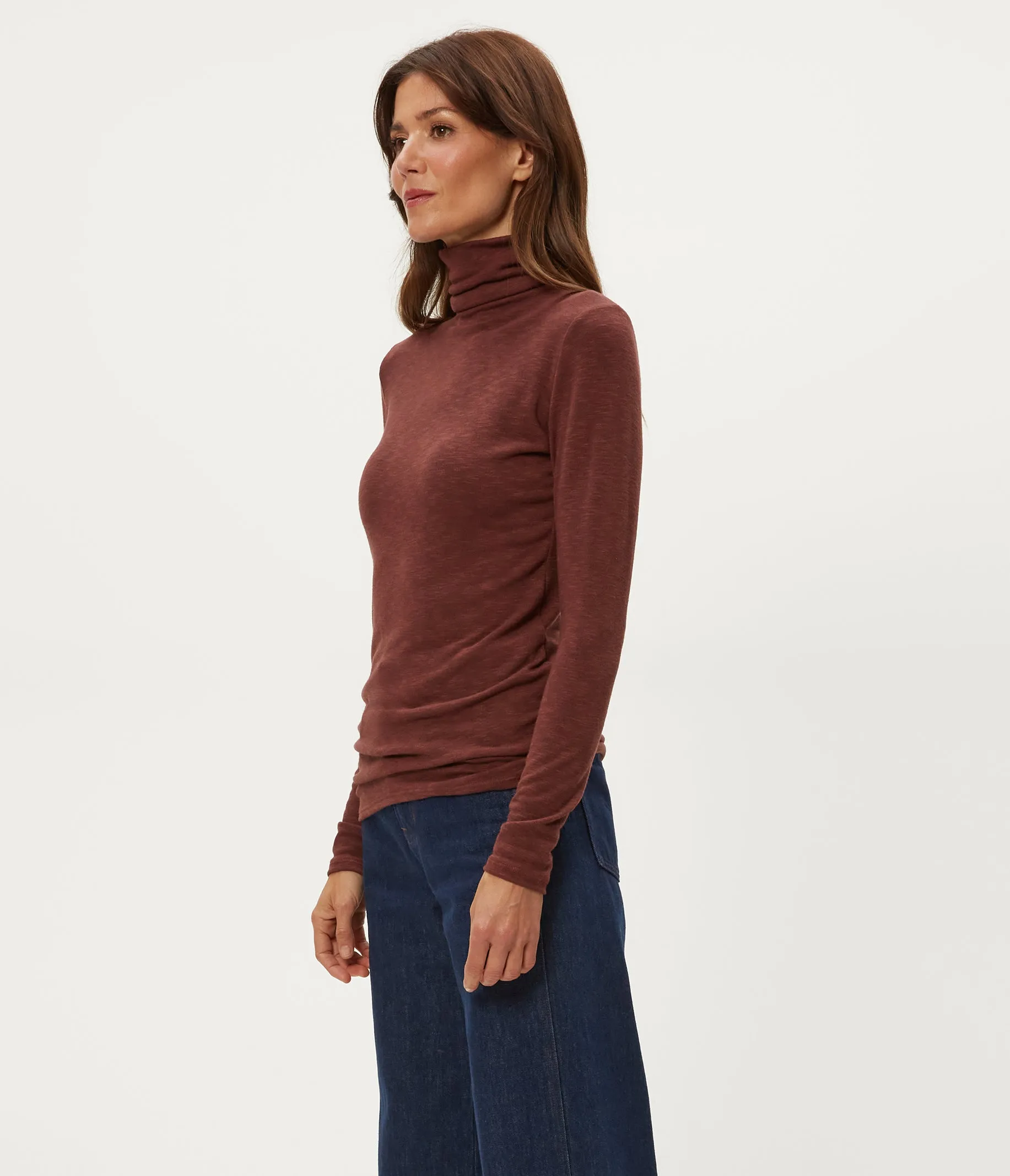 Jojo Side Ruched Turtleneck sold by Michael Stars product image thumbnail 3