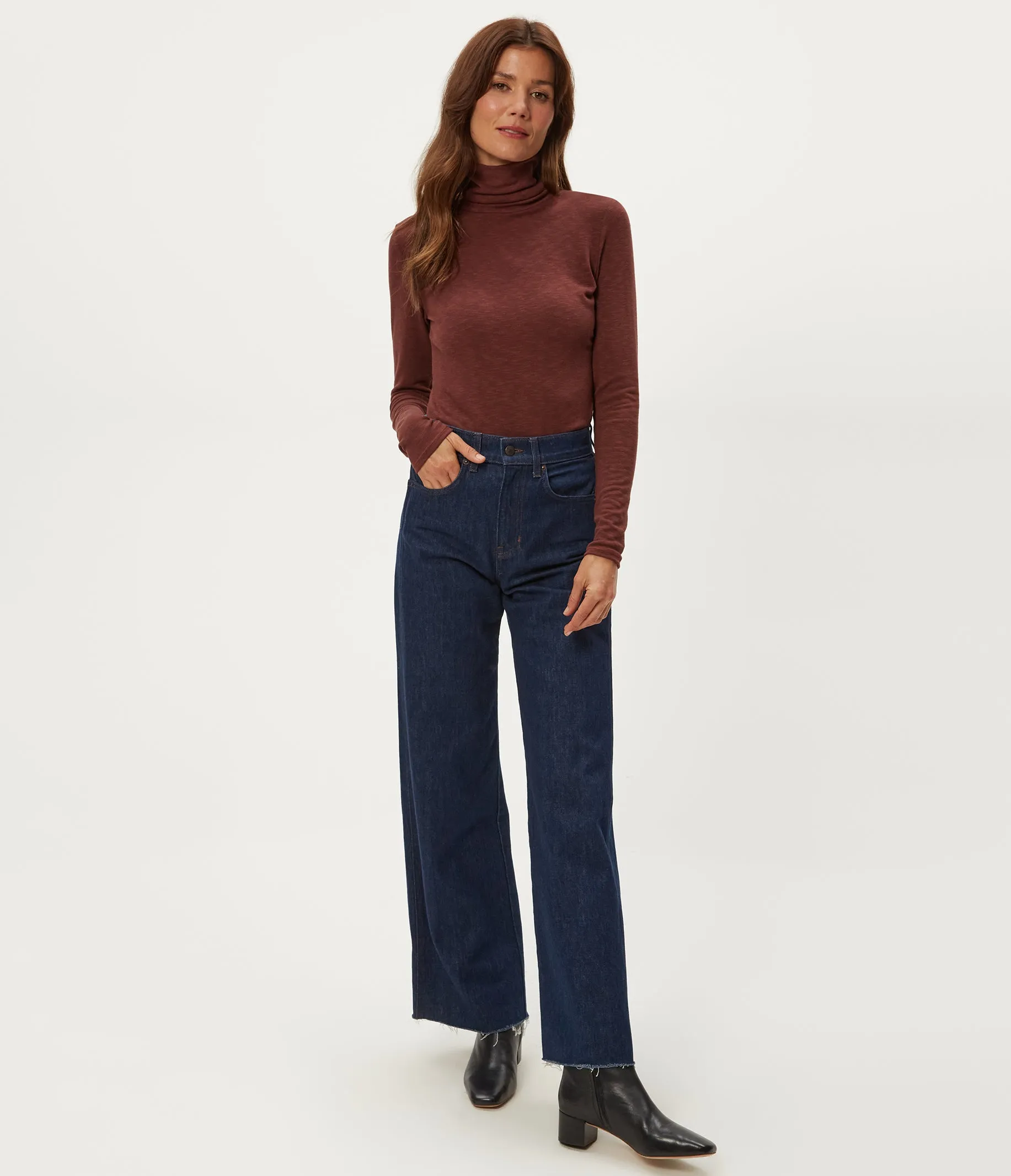 Jojo Side Ruched Turtleneck sold by Michael Stars product image thumbnail 2