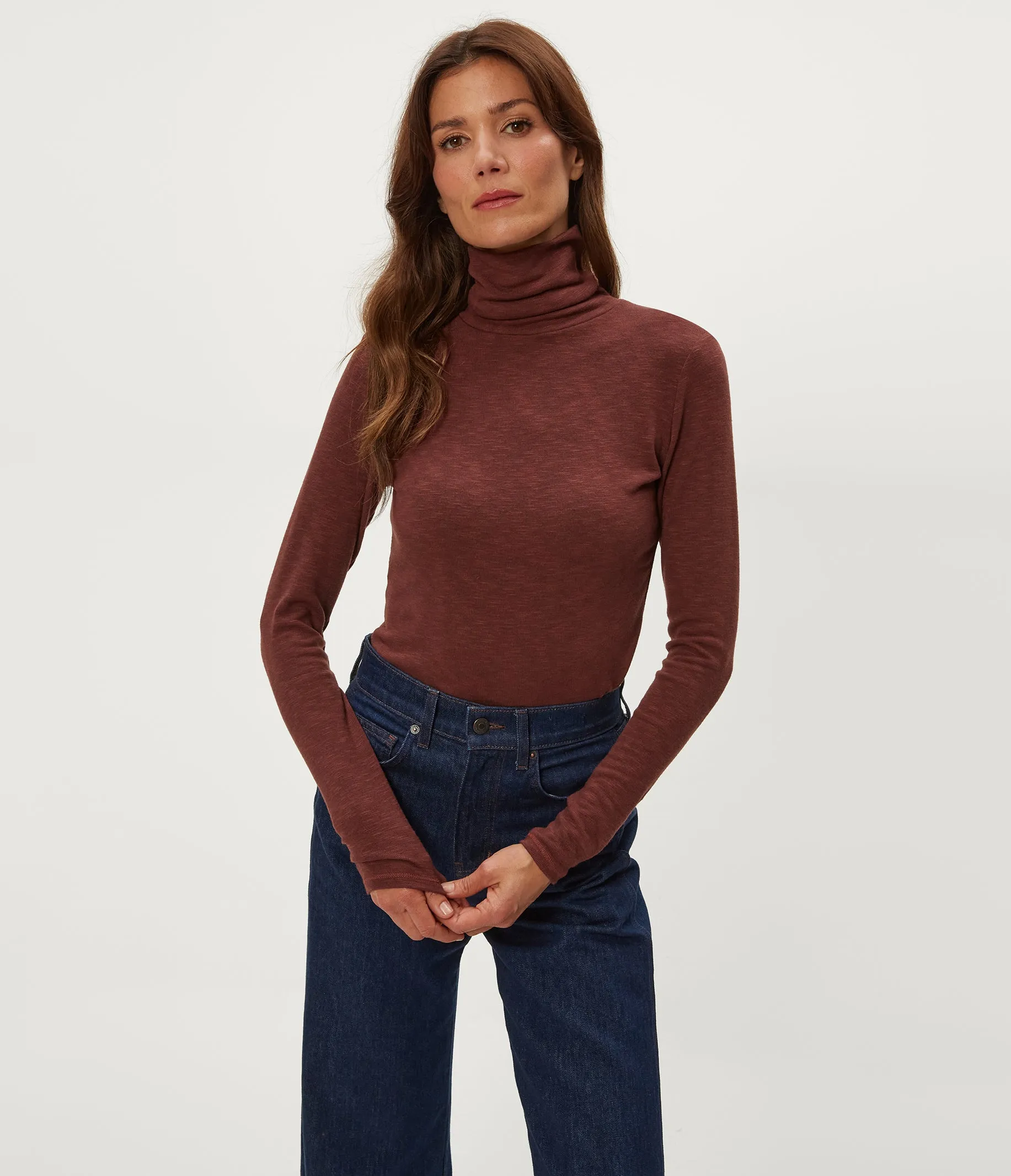 Jojo Side Ruched Turtleneck sold by Michael Stars