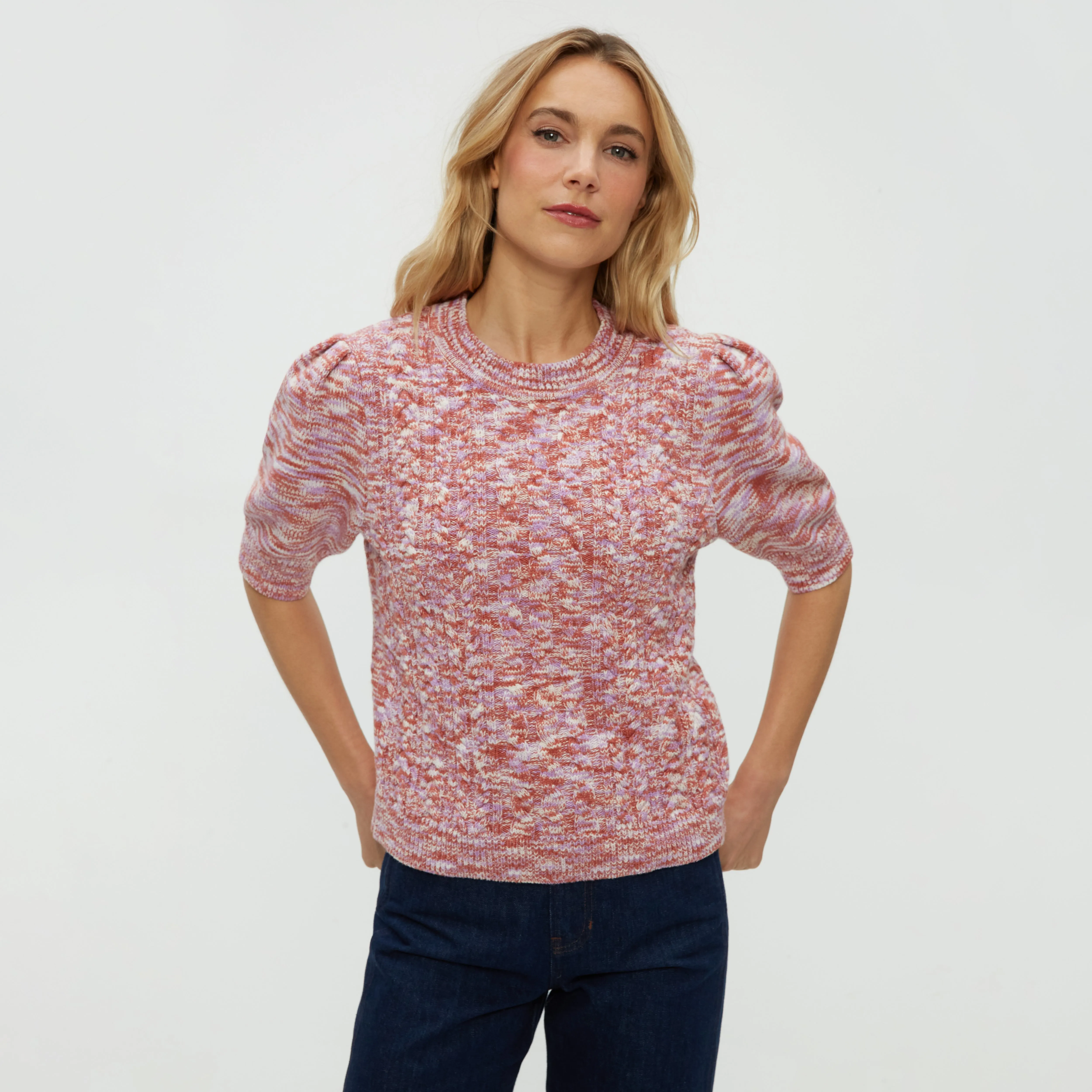 Elaine Mixed Puff Sleeve Pullover sold by Michael Stars product image thumbnail 5