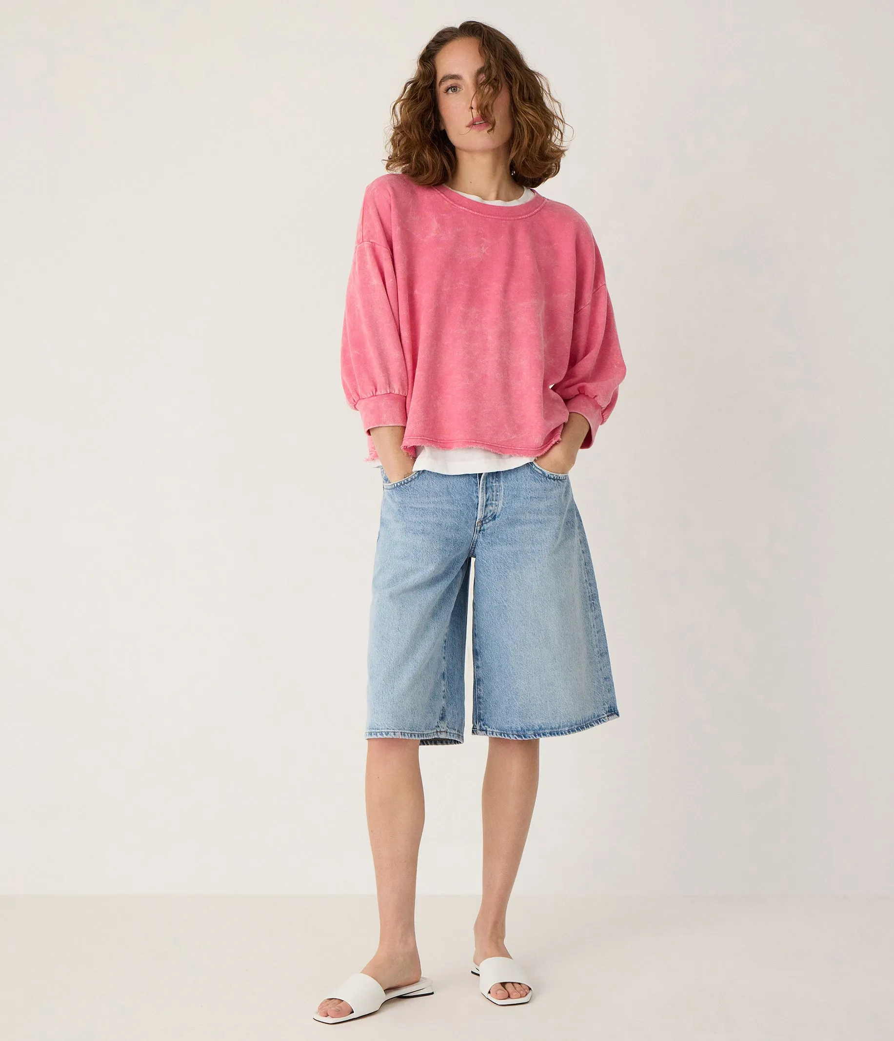 Julia Mineral Wash Pullover sold by Michael Stars