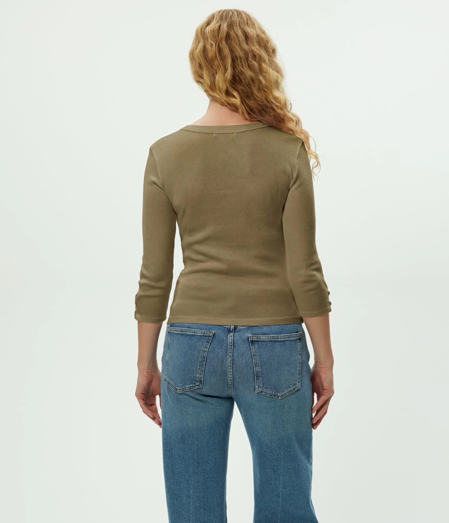 Joyce 3/4 Button Sleeve Tee sold by Michael Stars product image thumbnail 4