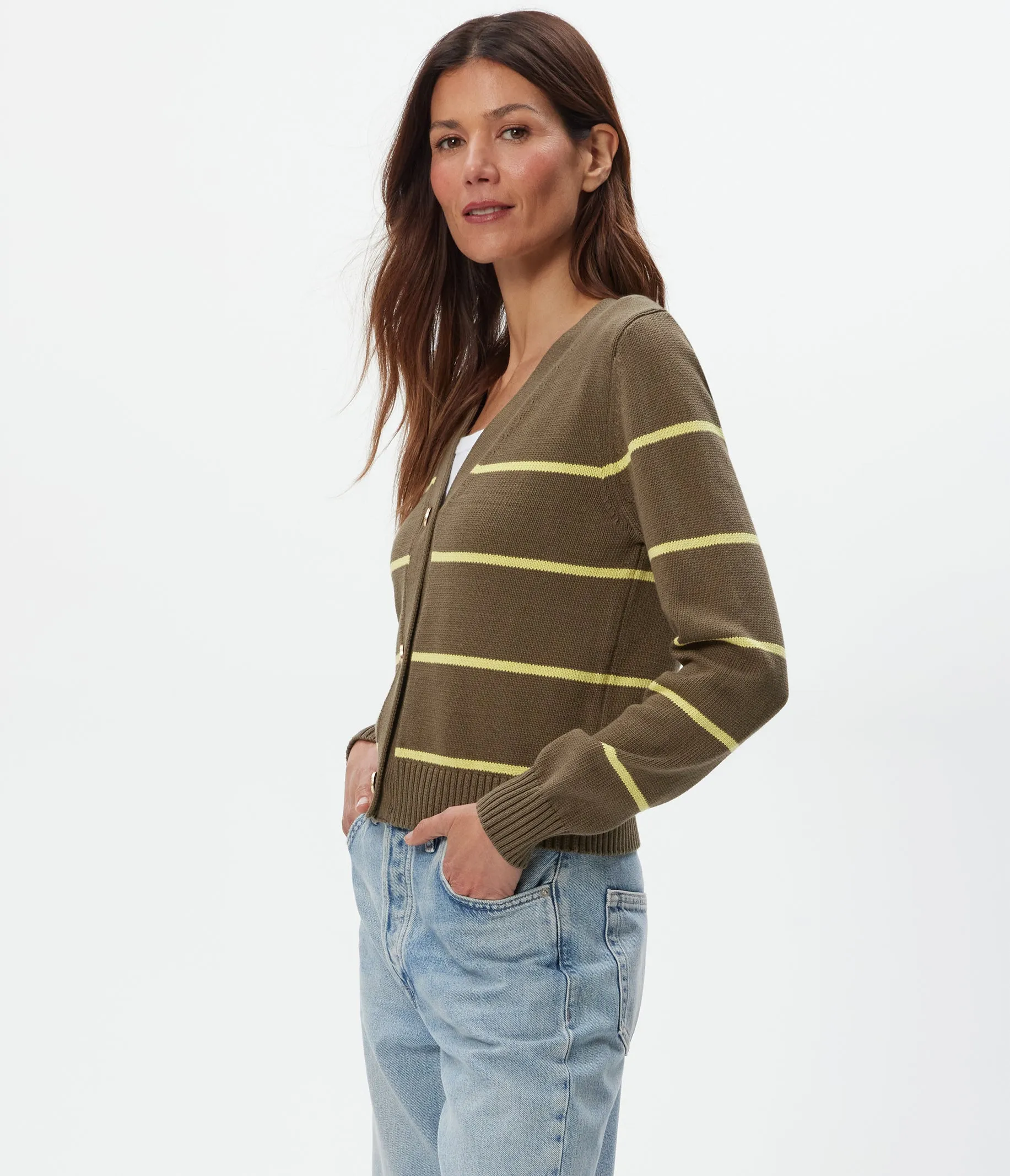 Tracey Striped Cardigan sold by Michael Stars product image thumbnail 3