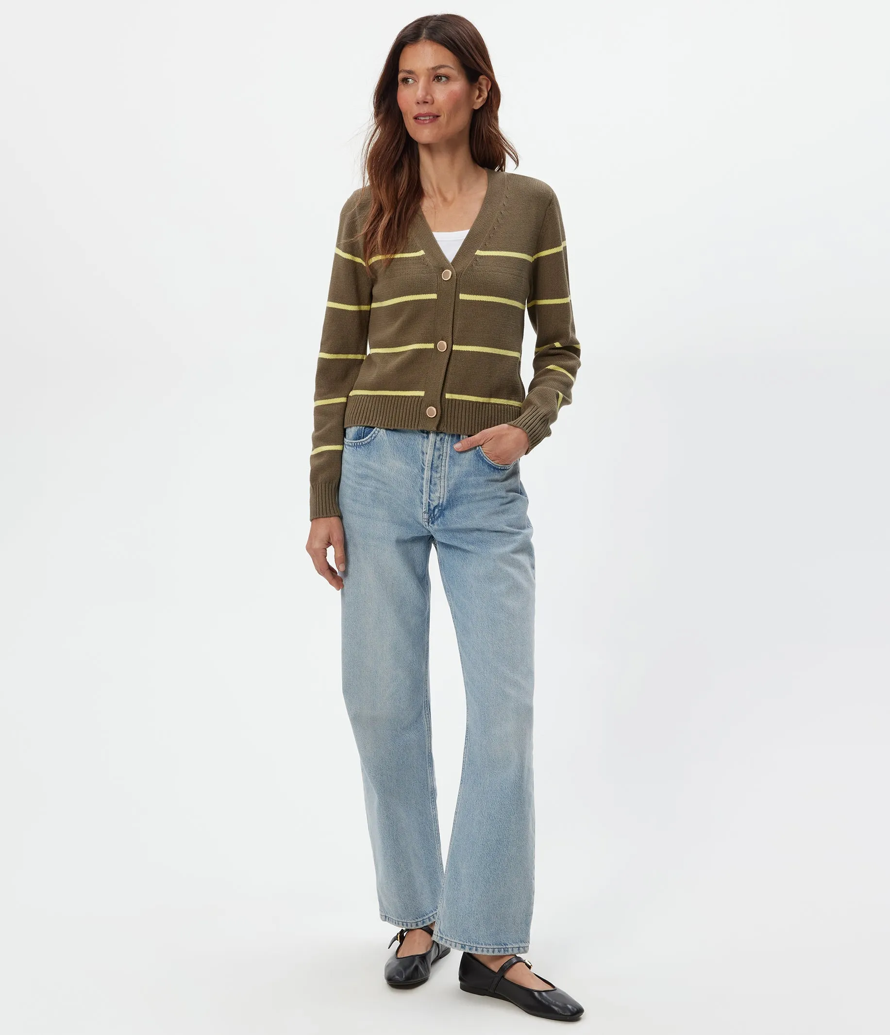 Tracey Striped Cardigan sold by Michael Stars product image thumbnail 2