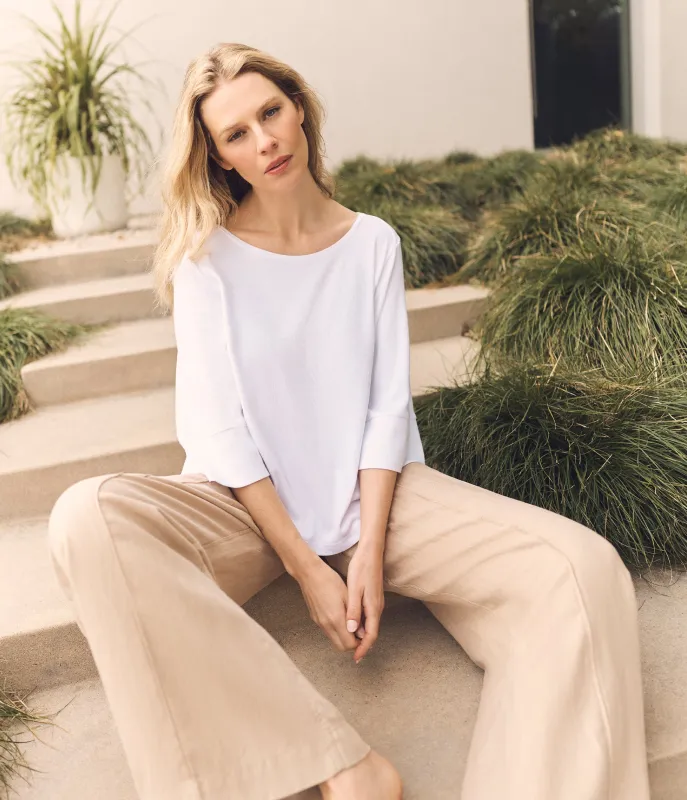 Rosalynn Boat Neck Tee made by Michael Stars