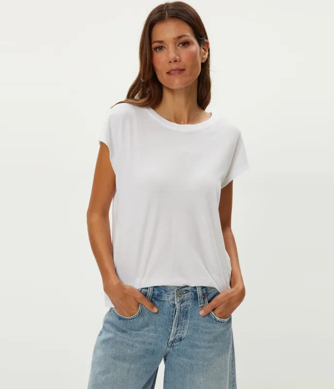 Bryanna Extended Shoulder Tee made by Michael Stars
